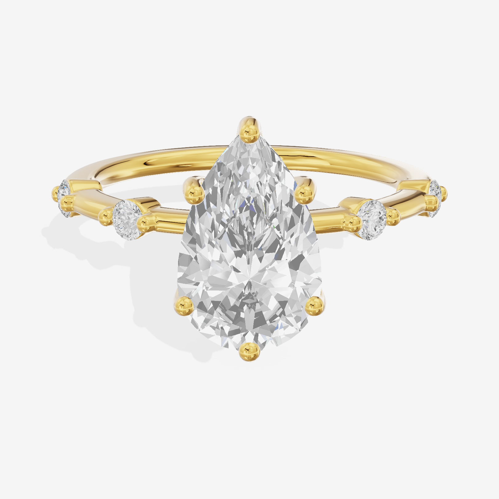 Selenia Pear Hidden Halo Engagement Ring (1/6 ct. tw.) in 18K Yellow Gold
