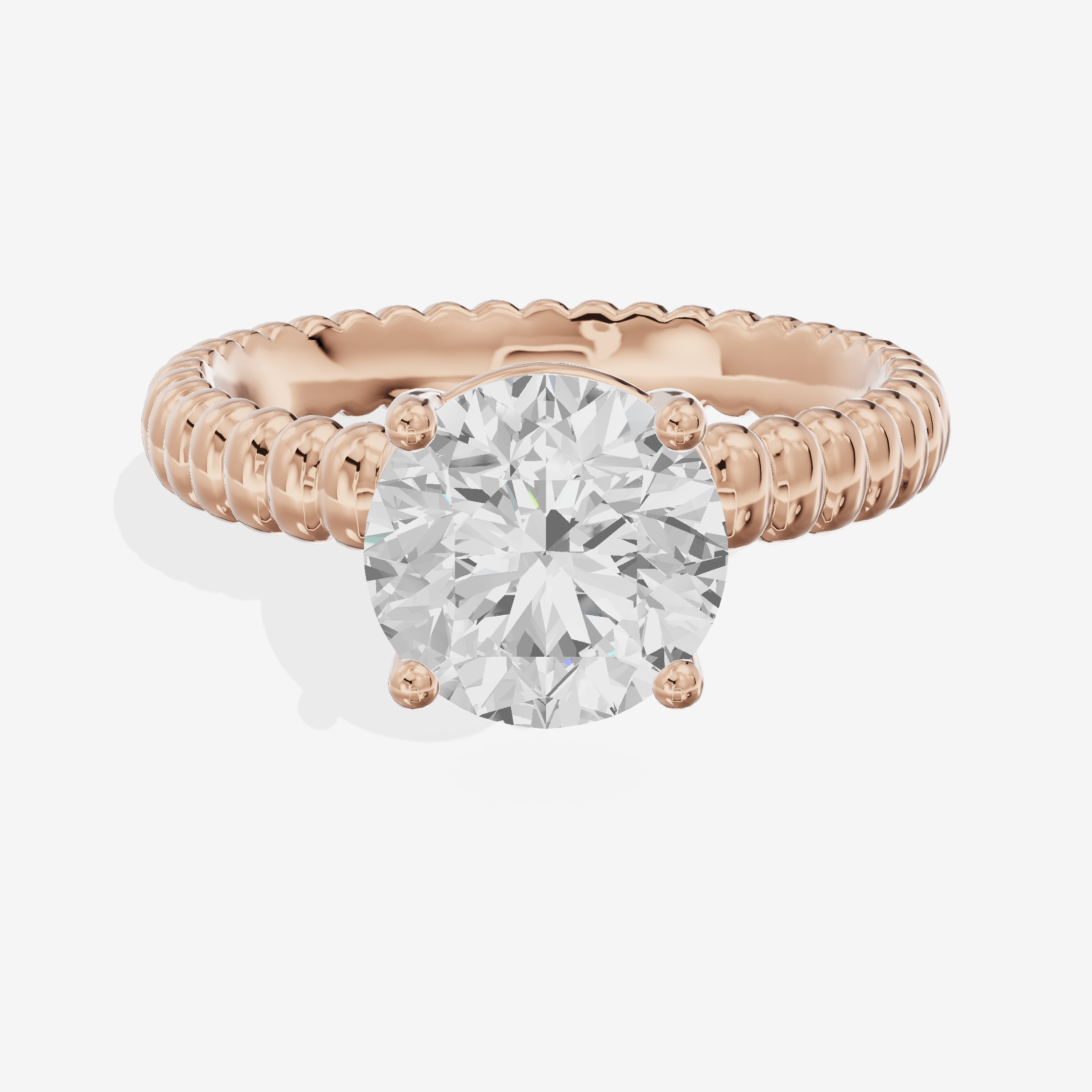 Vintage Aimora 1.8mm Round Solitaire Engagement Ring in 18K Rose Gold