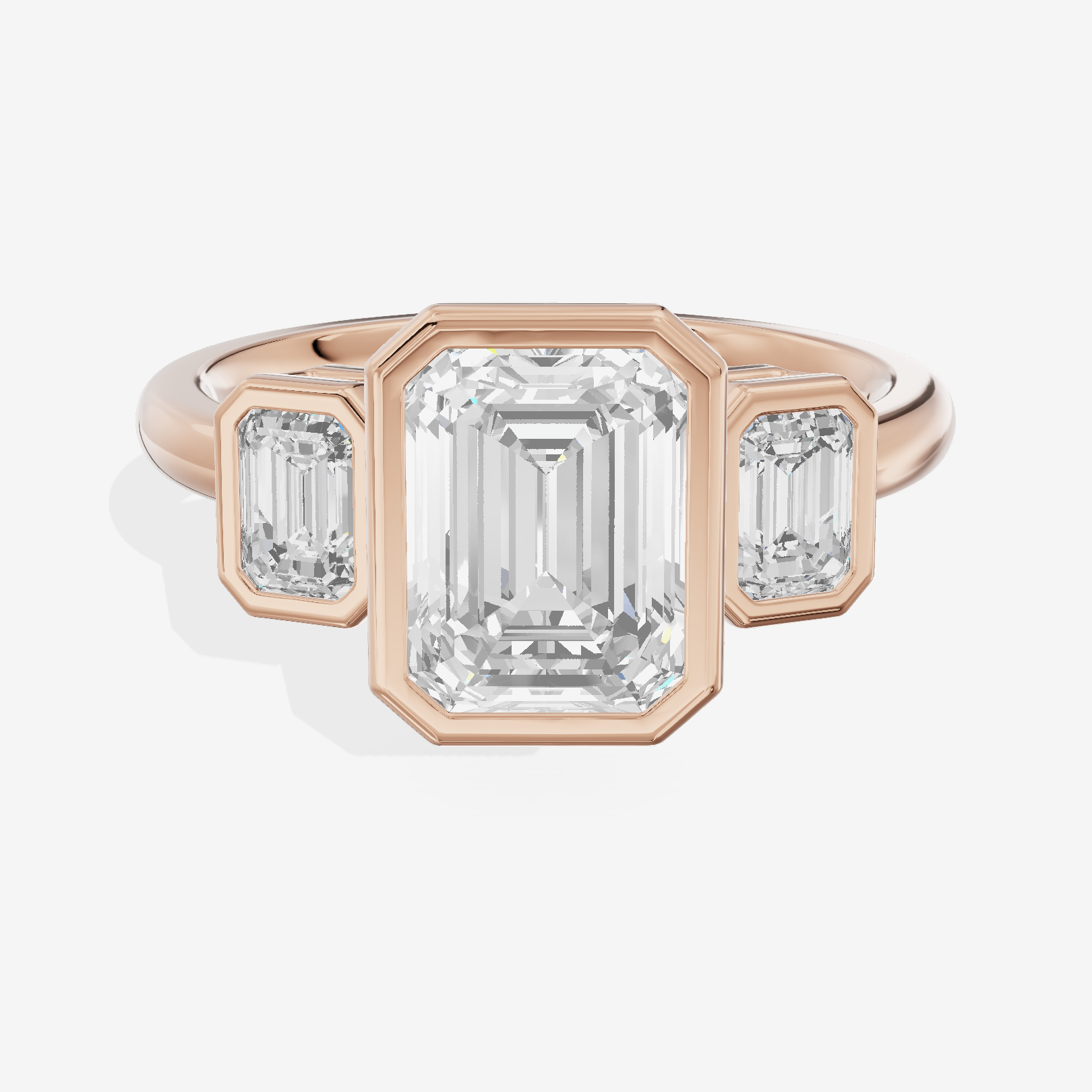 Vintage Sincere Three Stone Emerald Engagement Ring (1/2 ct. tw.) in 14K Rose Gold