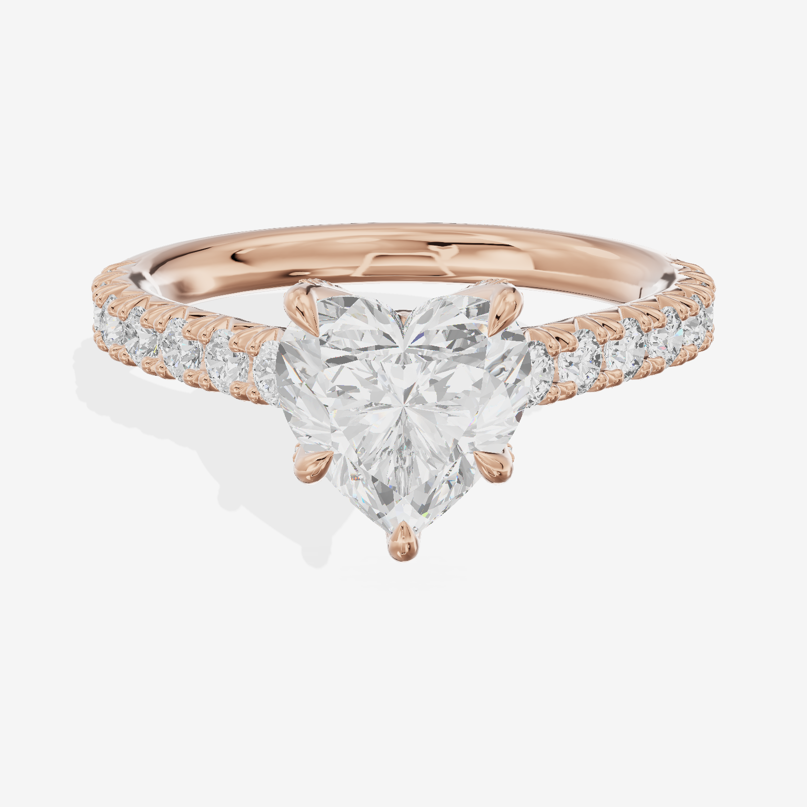 One of One Hidden Halo Heart Engagement Ring (1/2 ct. tw.) in 14K Rose Gold