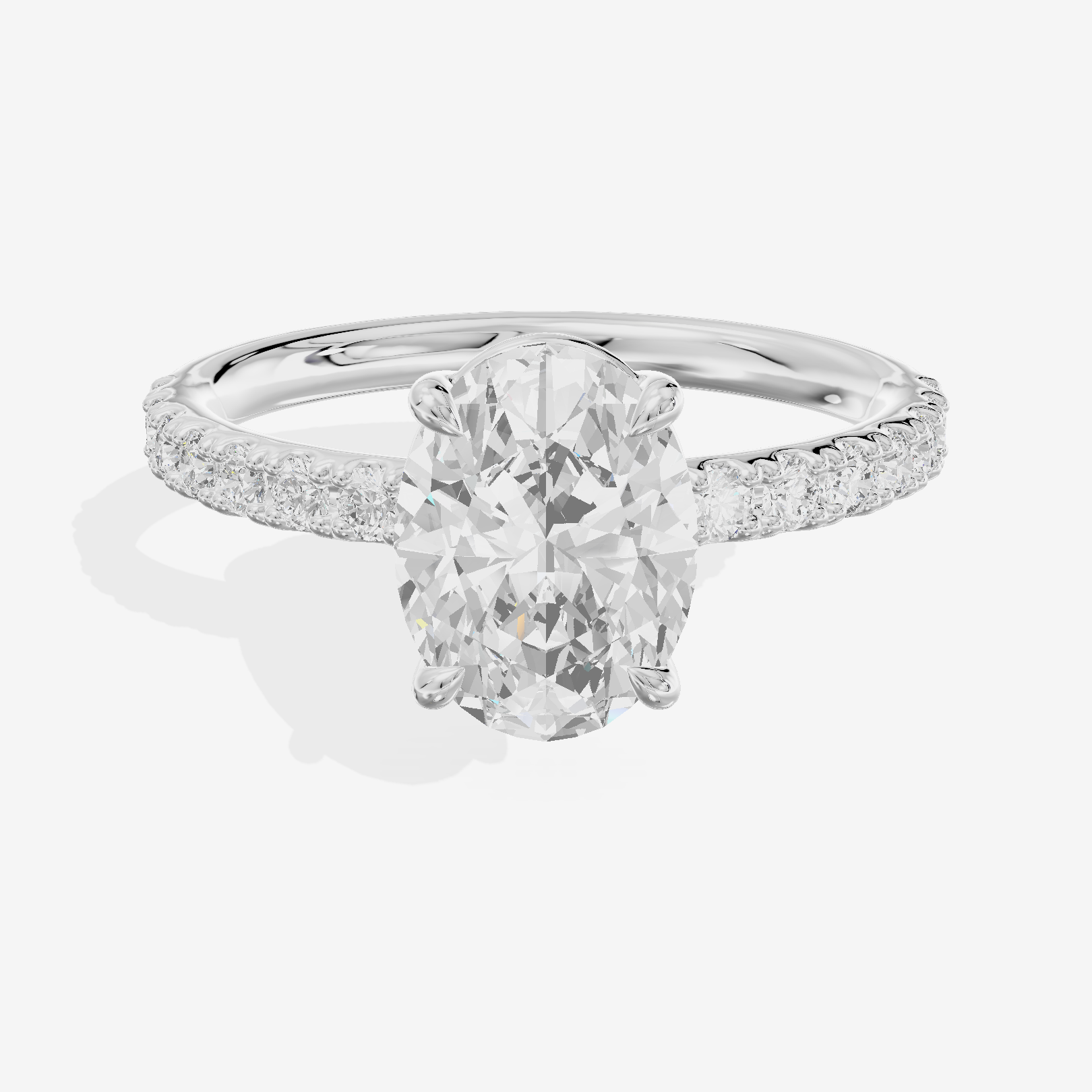 Vintage Selenia Oval Engagement Ring with Side Stones (1/4 ct. tw.) in 14K White Gold