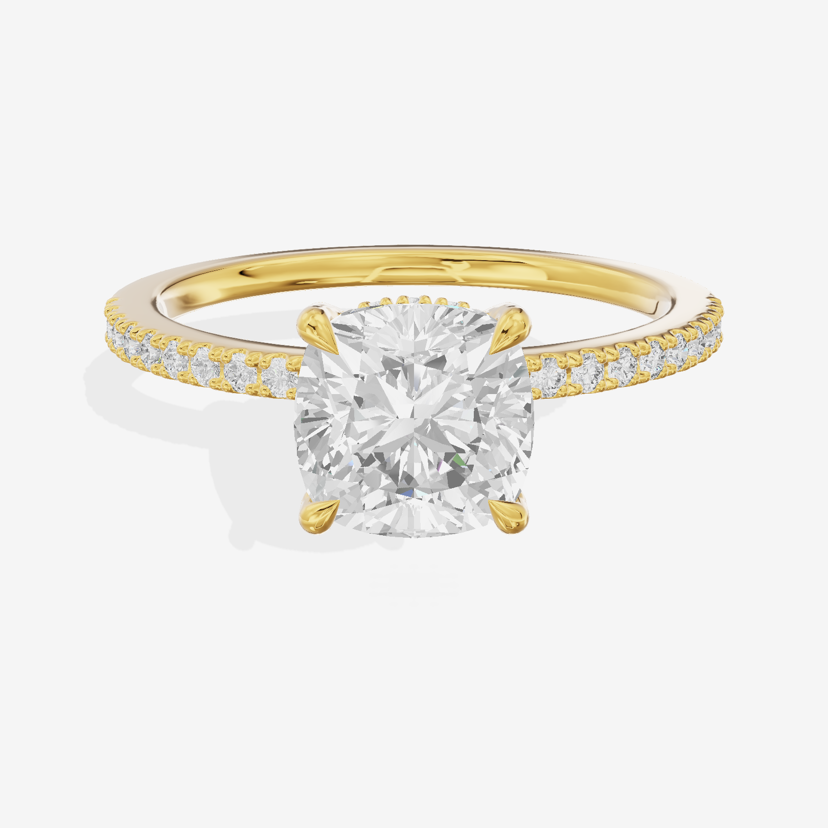 Lateria Hidden Halo Cushion Engagement Ring (1/5 ct. tw.) in 18K Yellow Gold