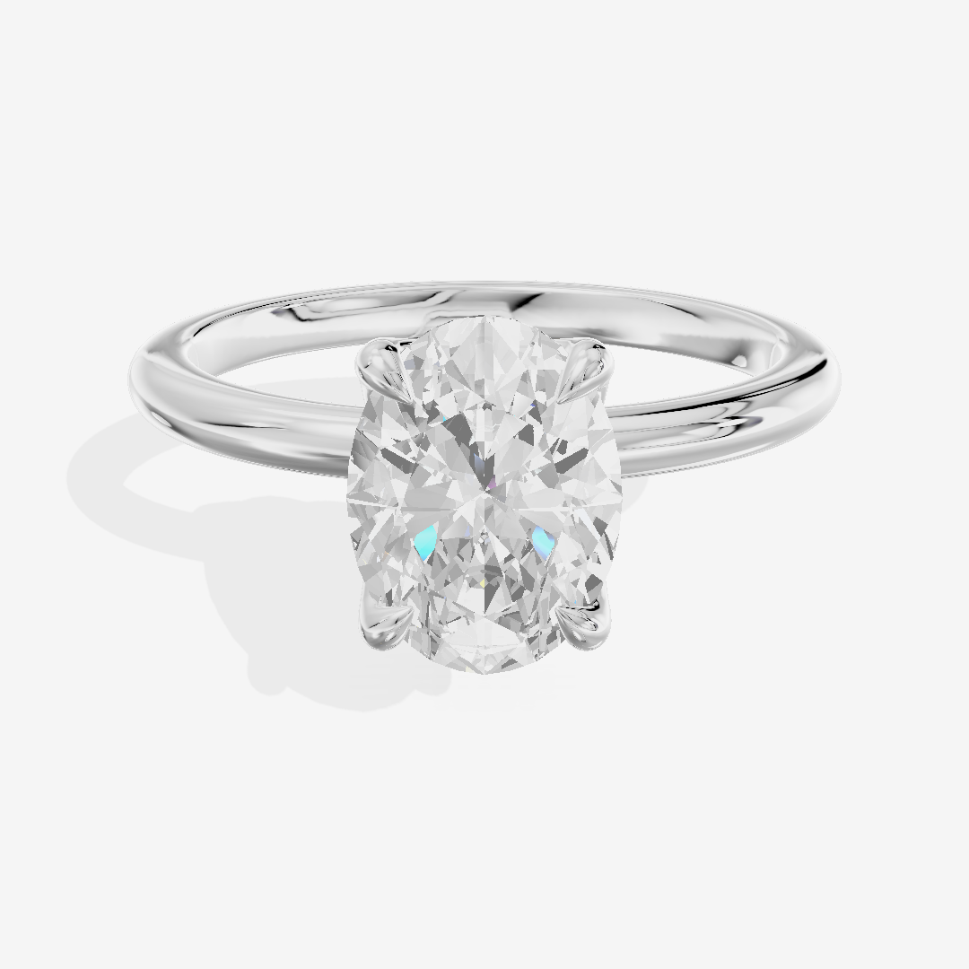 Vintage Aimora 1.8mm Oval Solitaire Engagement Ring in Platinum