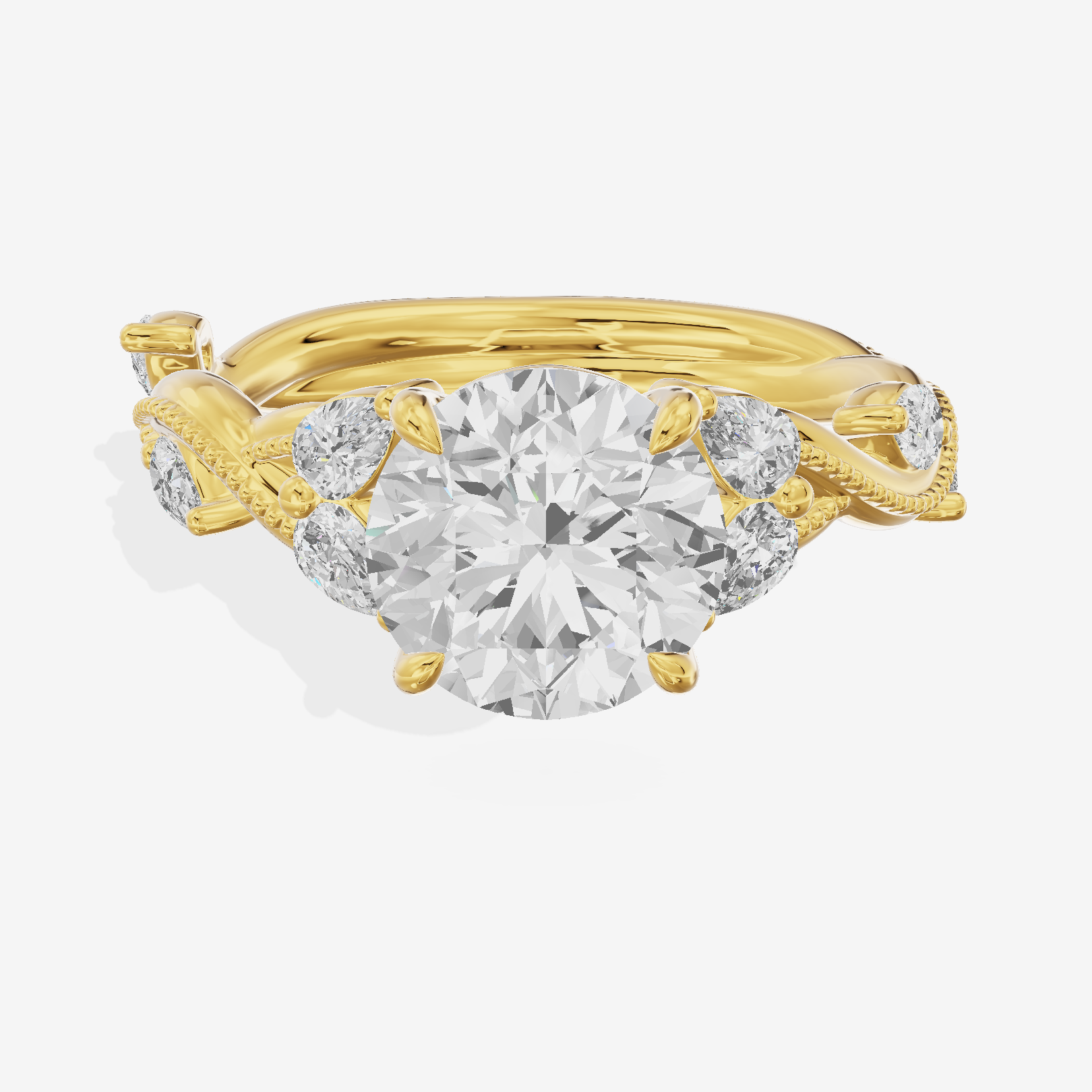 Vintage Twine Round Engagement Ring (3/8 ct. tw.) in 18K Yellow Gold