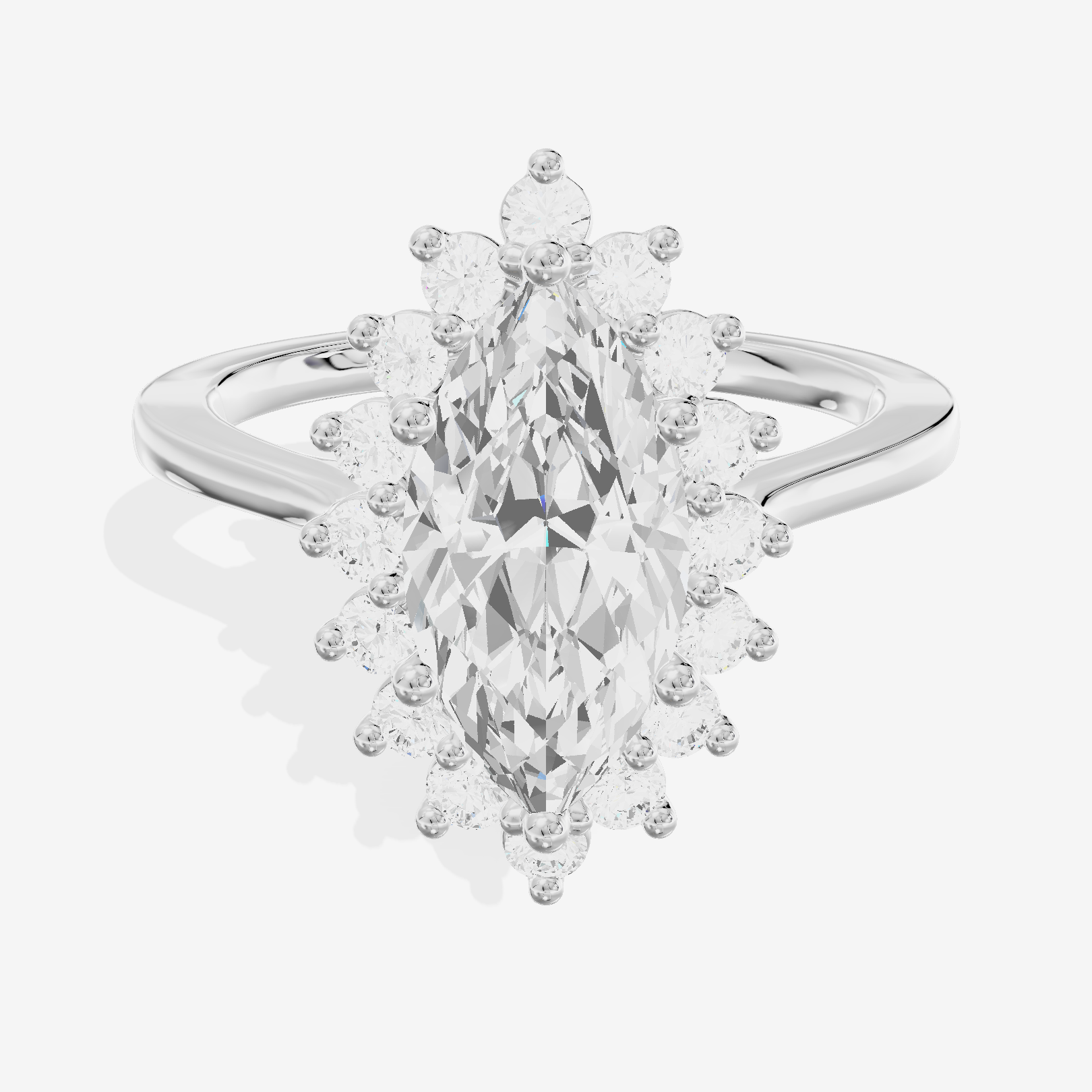Liviana Halo Marquise Engagement Ring (1/4 ct. tw.) in 18K White Gold