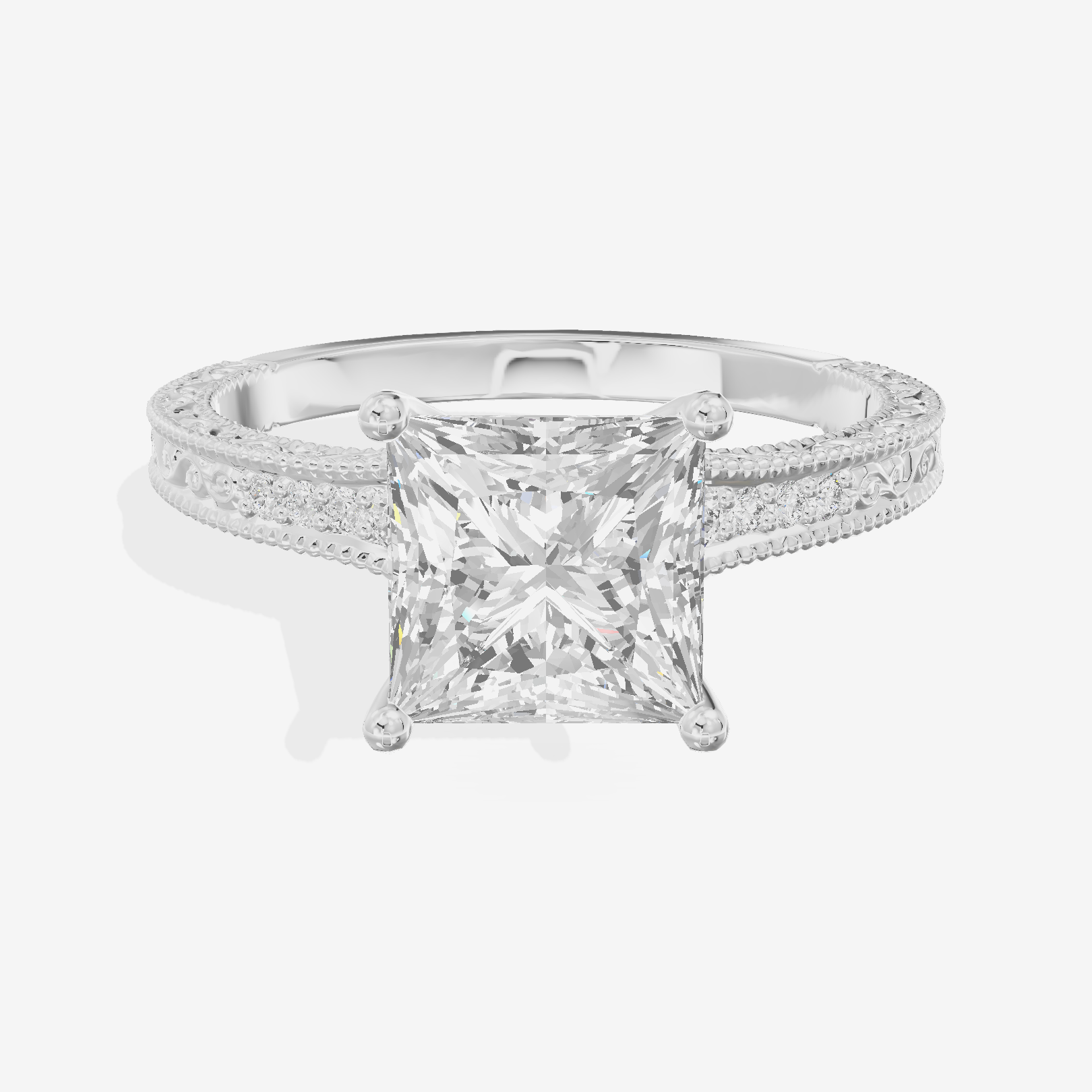 Vintage Sincere Princess Engagement Ring (1/10 ct. tw.) in Platinum