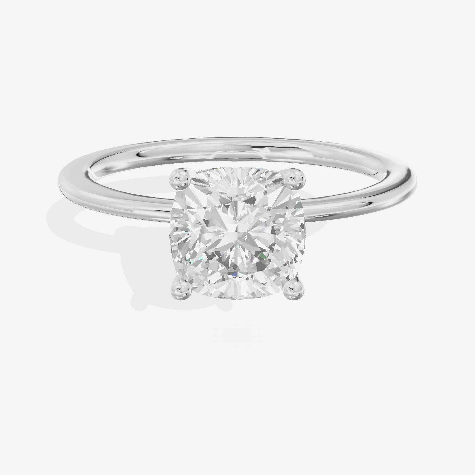 Whispered Promezza 1.4mm Cushion Solitaire Engagement Ring in Platinum