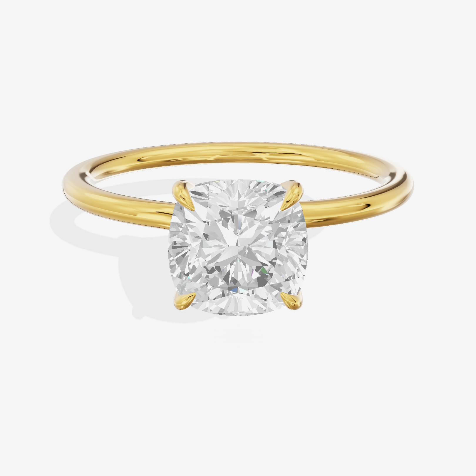 Classic Mayrelle 1.8mm Cushion Solitaire Engagement Ring in 14K Yellow Gold