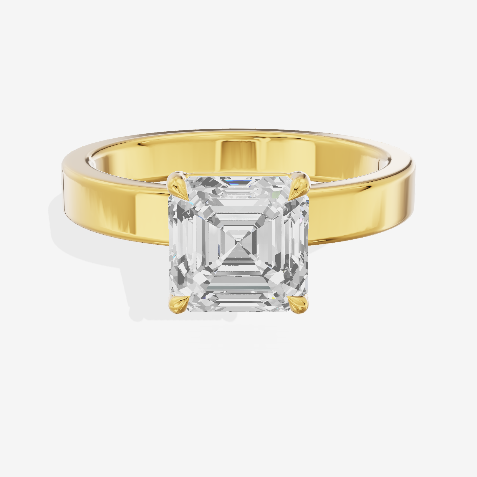 Eternal Vowsae 3mm Asscher Solitaire Engagement Ring in 18K Yellow Gold