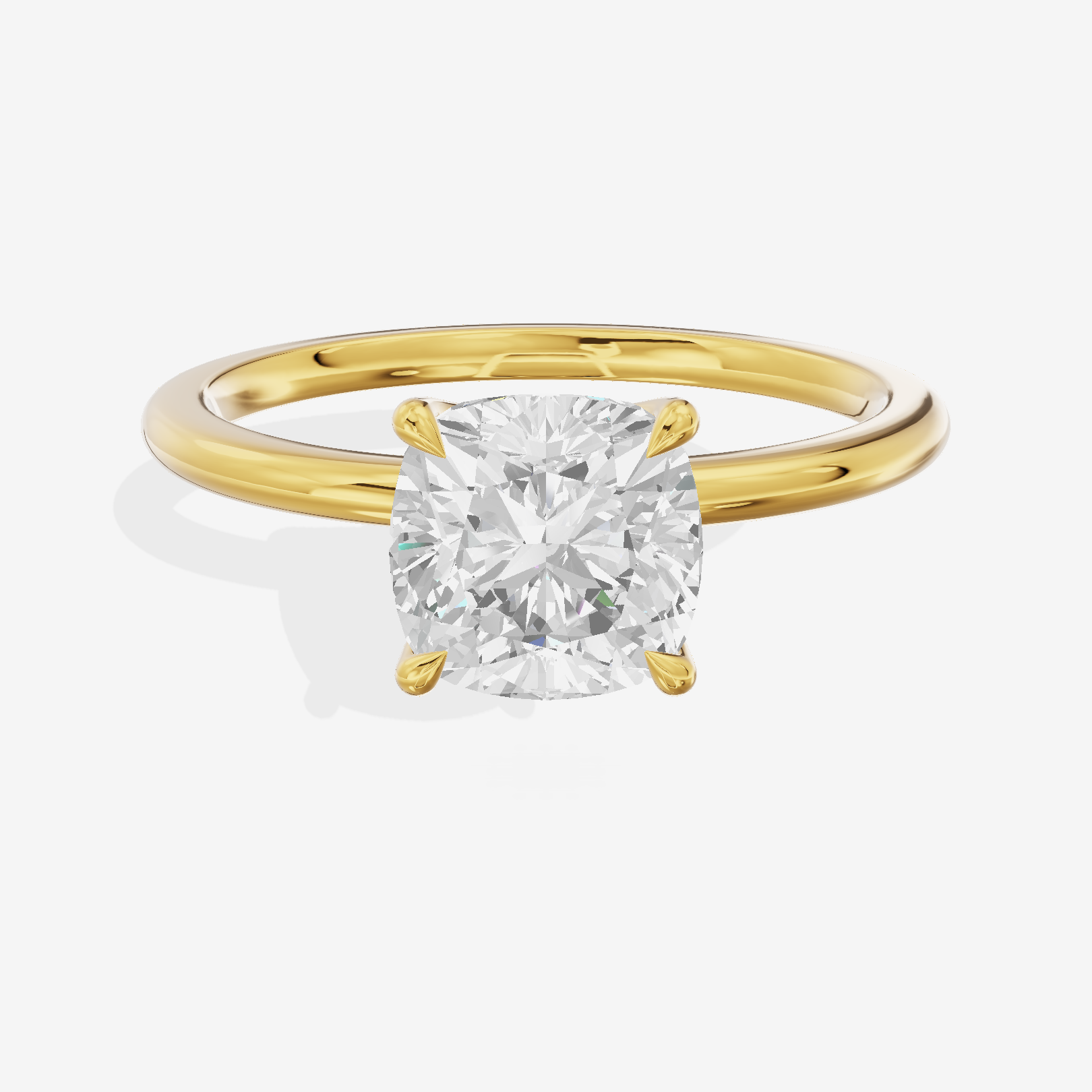 Petite Aimora 1.5mm Cushion Solitaire Engagement Ring in 18K Yellow Gold