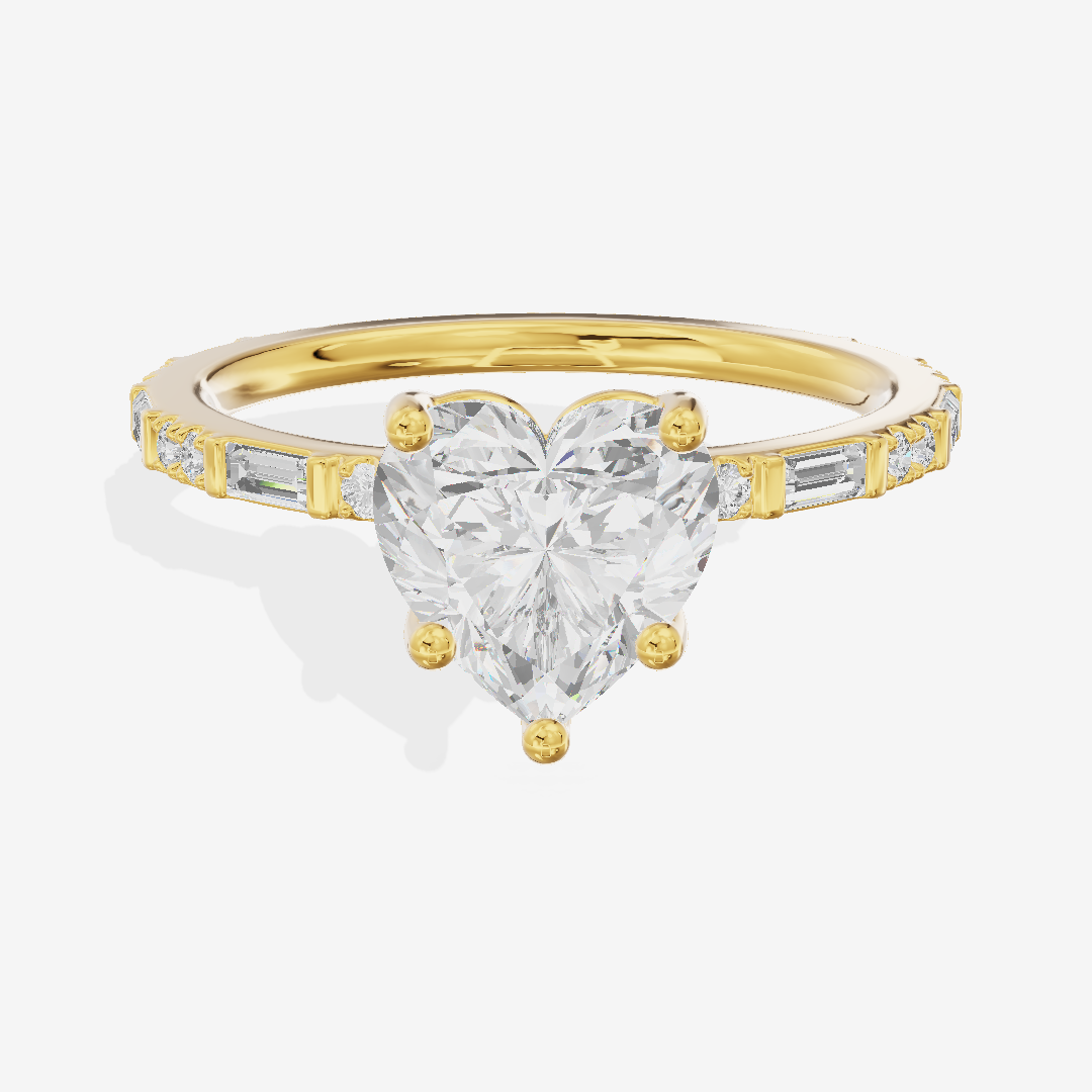 Twine Cathedral 1.8mm Heart Solitaire Engagement Ring (1/2 ct. tw.) in 14K Yellow Gold