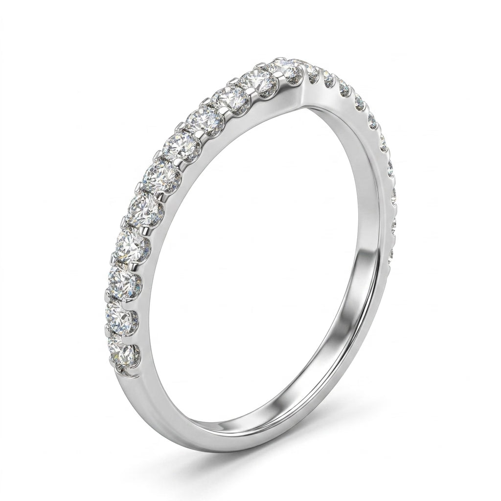 Chevron Round Engagement Ring (1/2 ct. tw.) in 18K White Gold