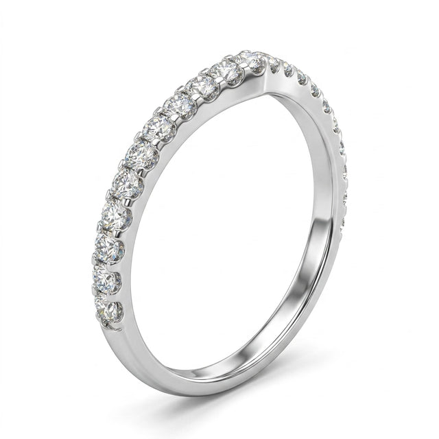 Chevron Round Engagement Ring (1/2 ct. tw.) in 18K White Gold