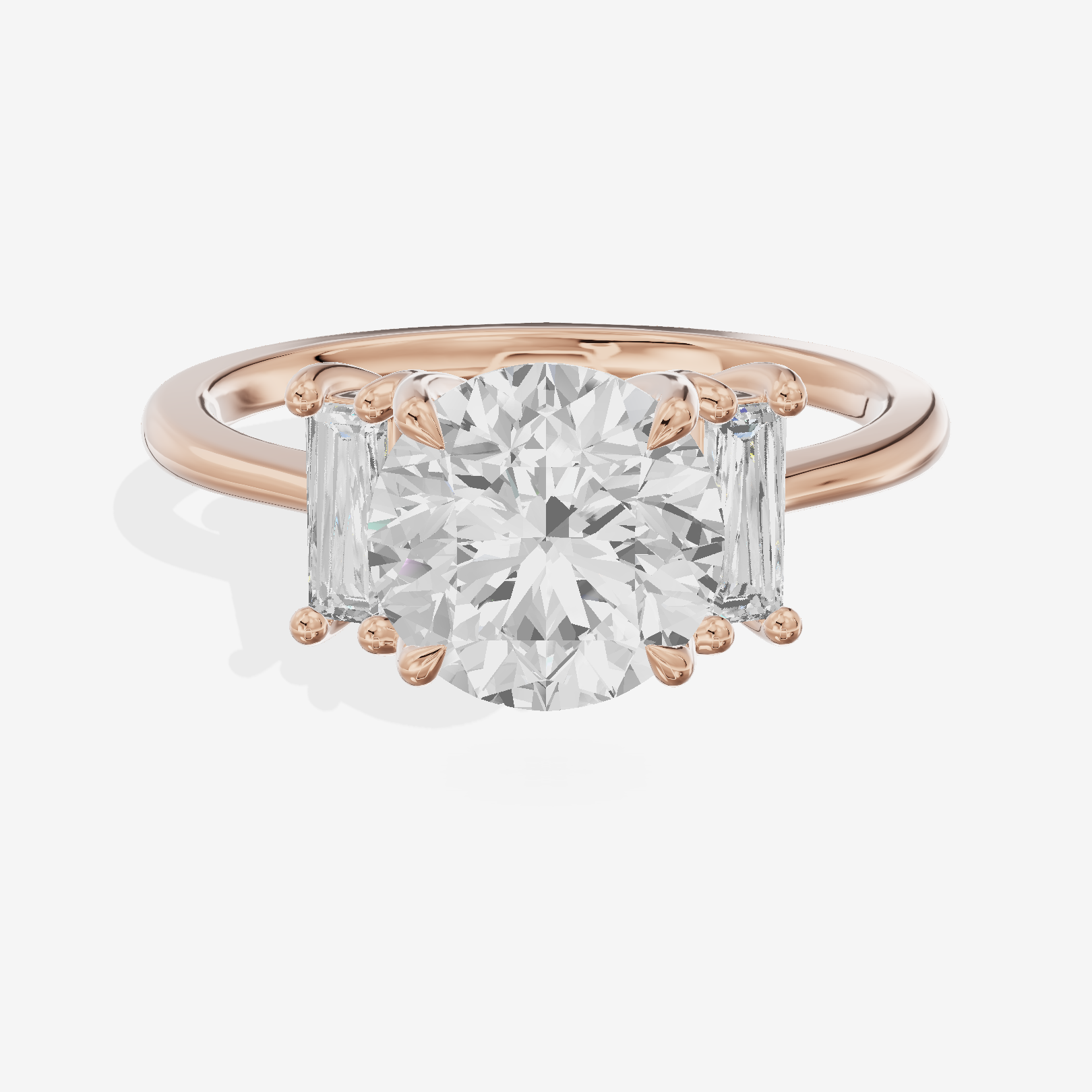 Eversince Three Stone Round Engagement Ring (1/4 ct. tw.) in 14K Rose Gold