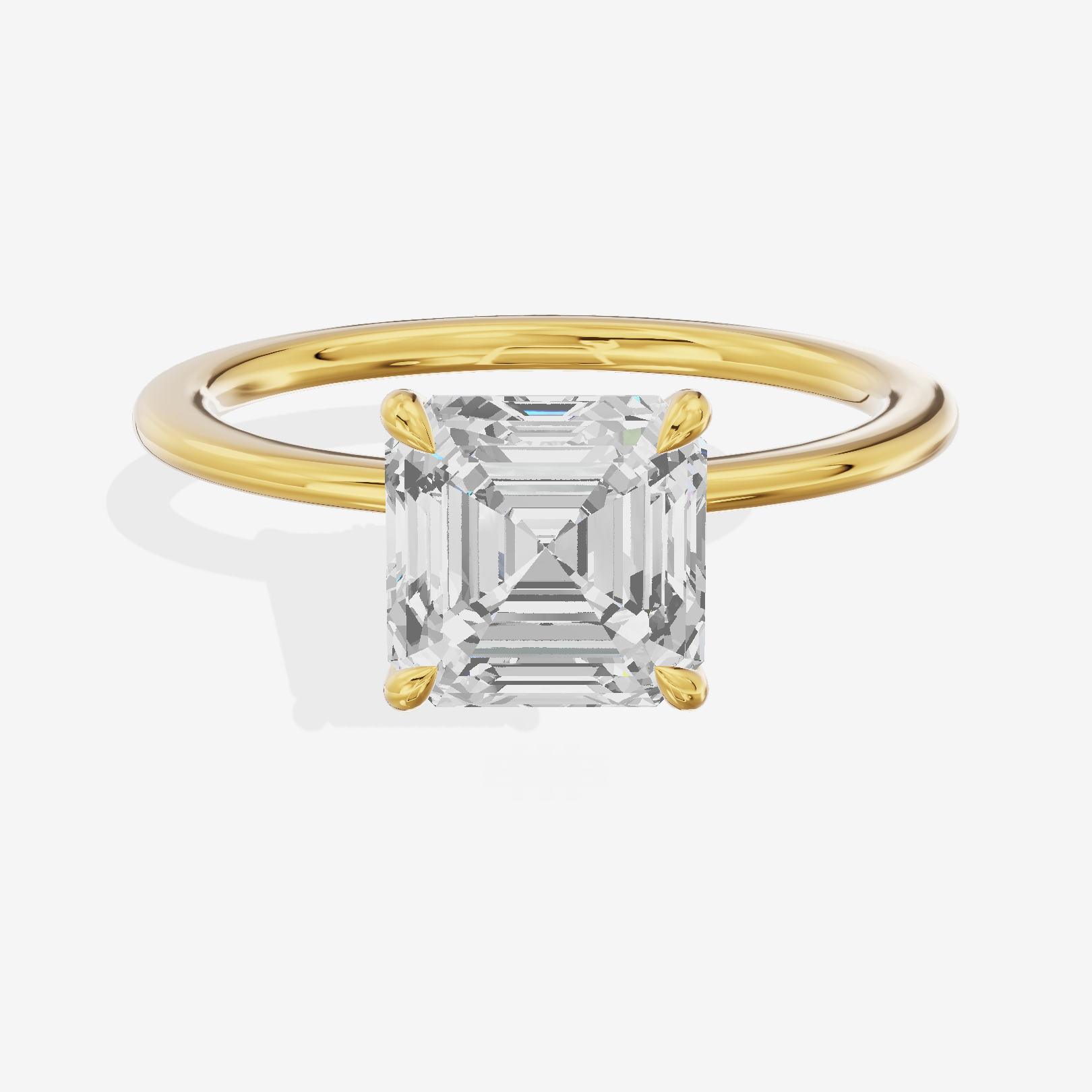 Adorae Halo Asscher Engagement Ring (1/15 ct. tw.) in 14K Yellow Gold