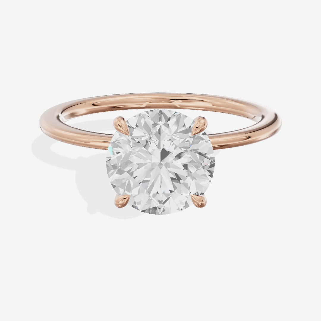 Selenia Halo Round Engagement Ring (1/6 ct. tw.) in 18K Rose Gold
