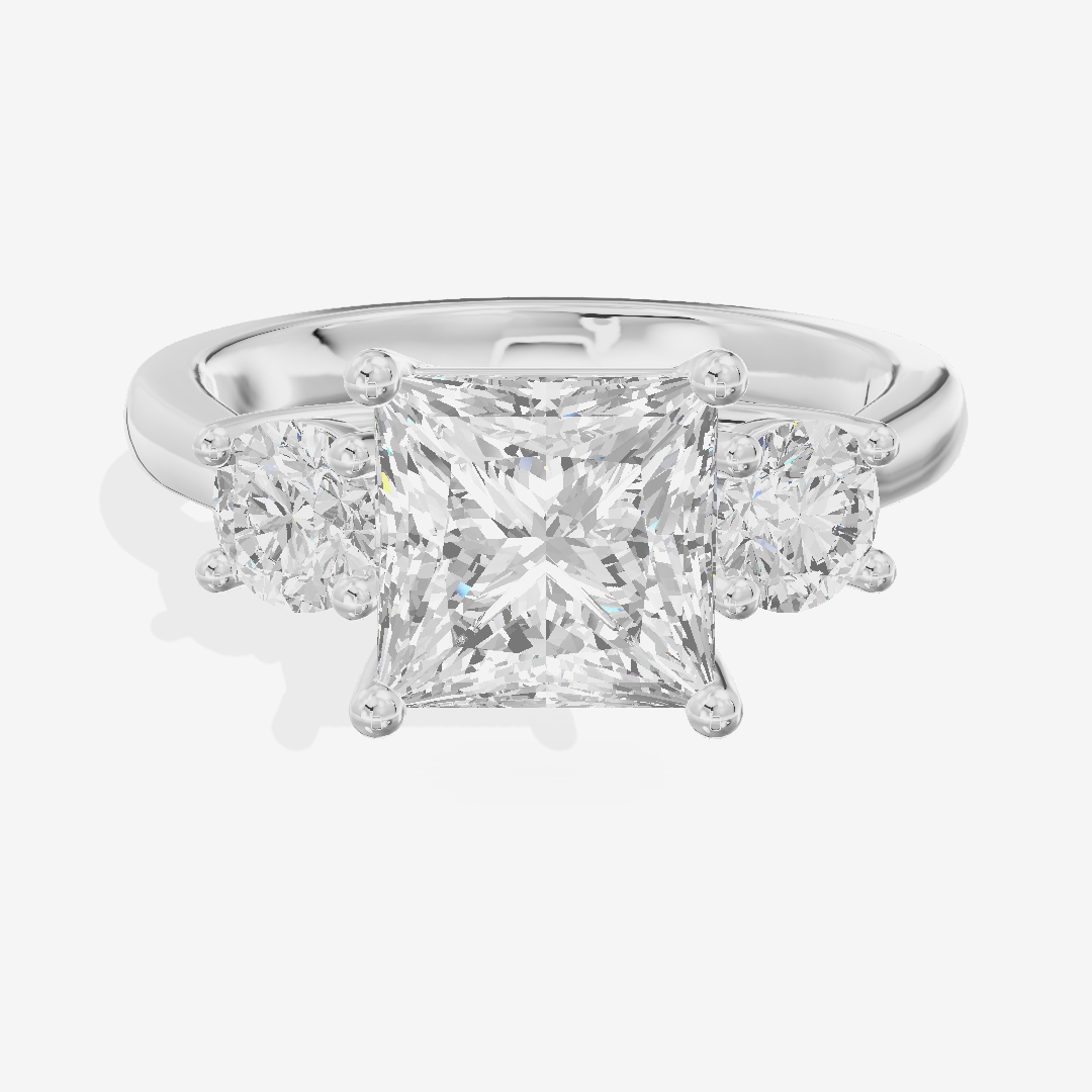 Petite Selenia Three Stone Princess Engagement Ring (1/3 ct. tw.) in Platinum