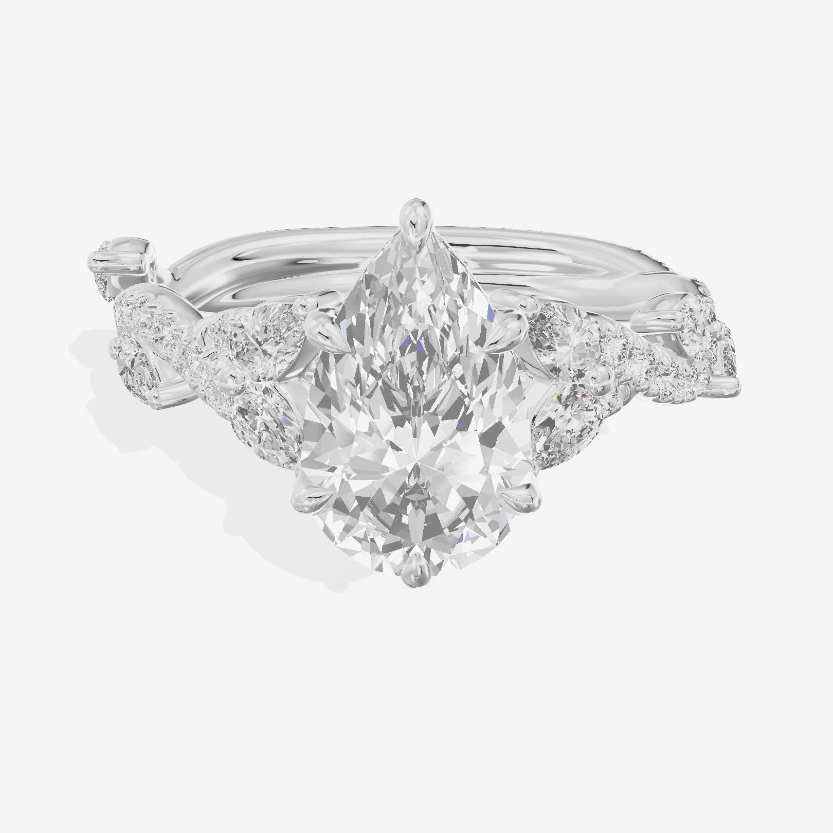 Vintage Heartline Pear Engagement Ring (2/3 ct. tw.) in Platinum