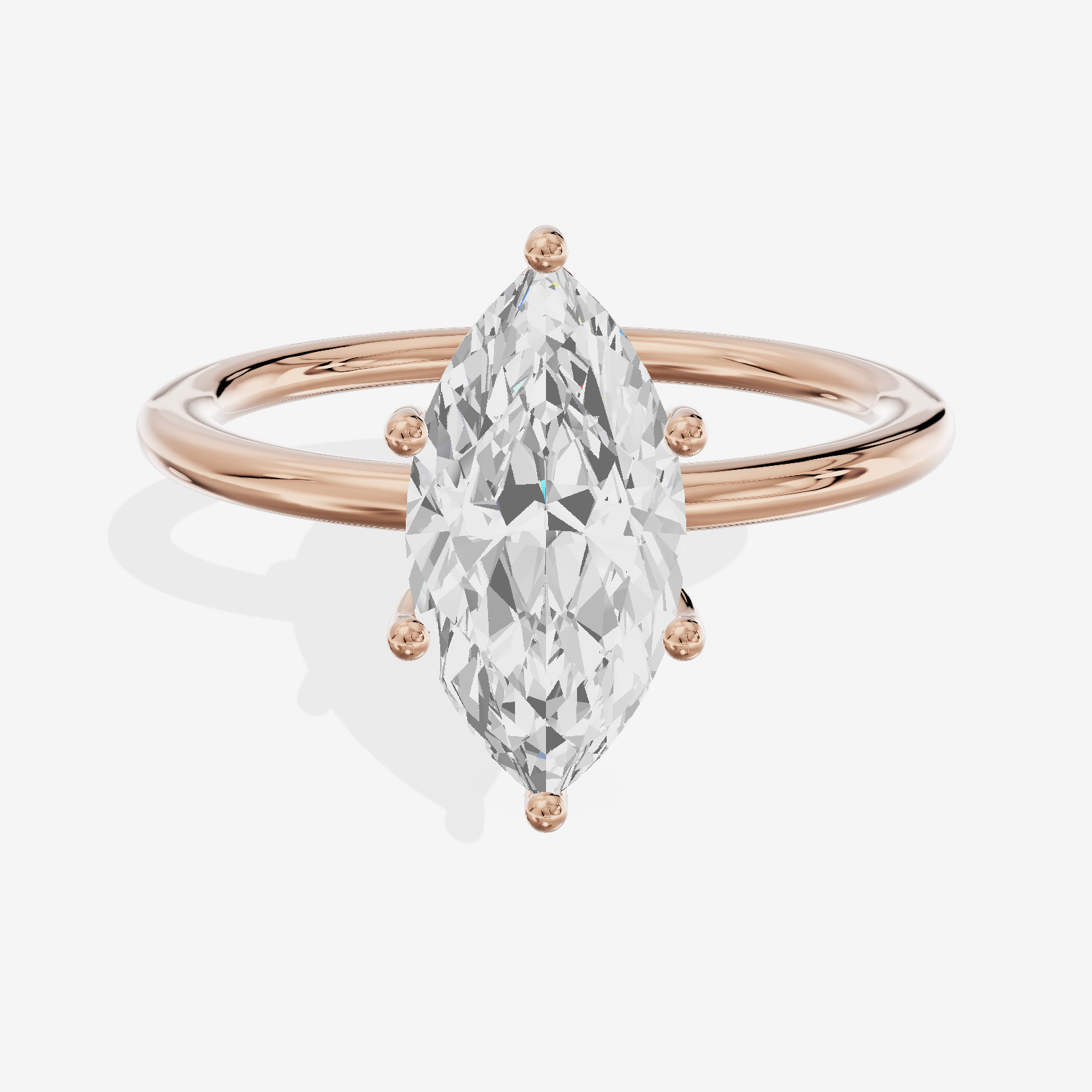 Reverya Hidden Halo Marquise Engagement Ring (1/20 ct. tw.) in 14K Rose Gold
