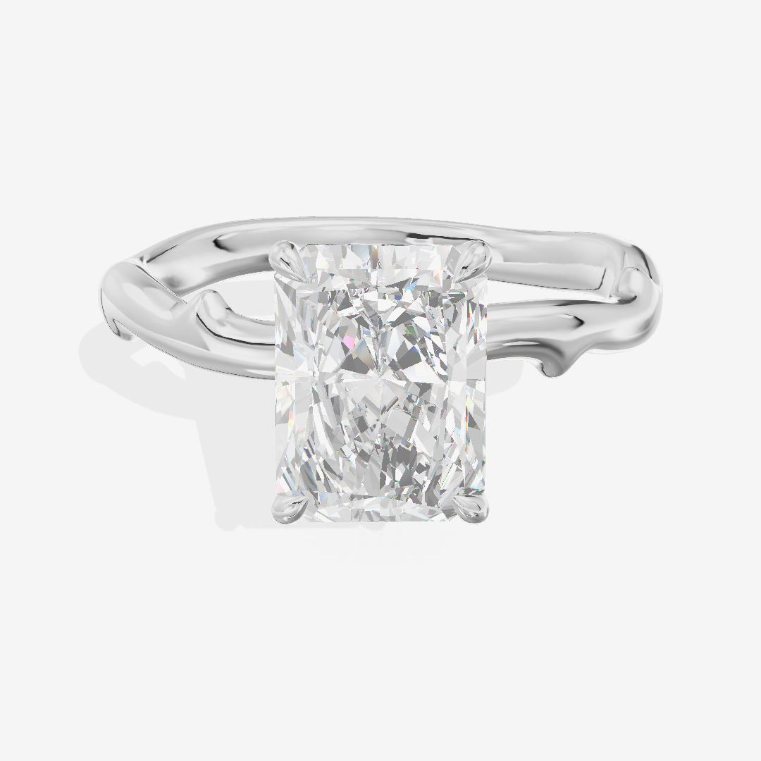 Grand Cherubine Radiant Engagement Ring with Side Stones (1/4 ct. tw.) in 14K White Gold