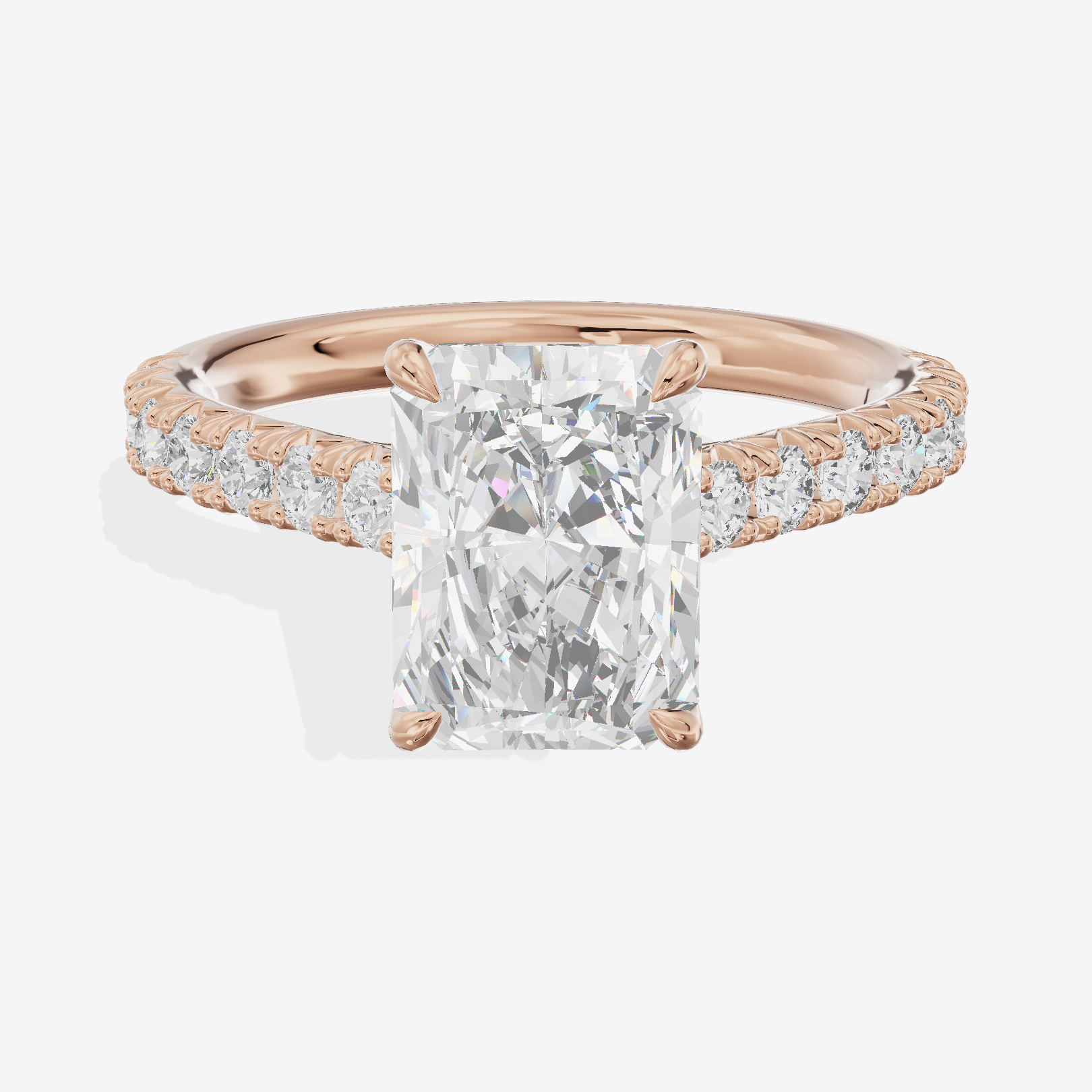 Clusta Hidden Halo Radiant Engagement Ring (1/2 ct. tw.) in 14K Rose Gold