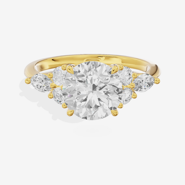Luxe Vowsae Round Engagement Ring with Side Stones (2/5 ct. tw.) in 14K Yellow Gold