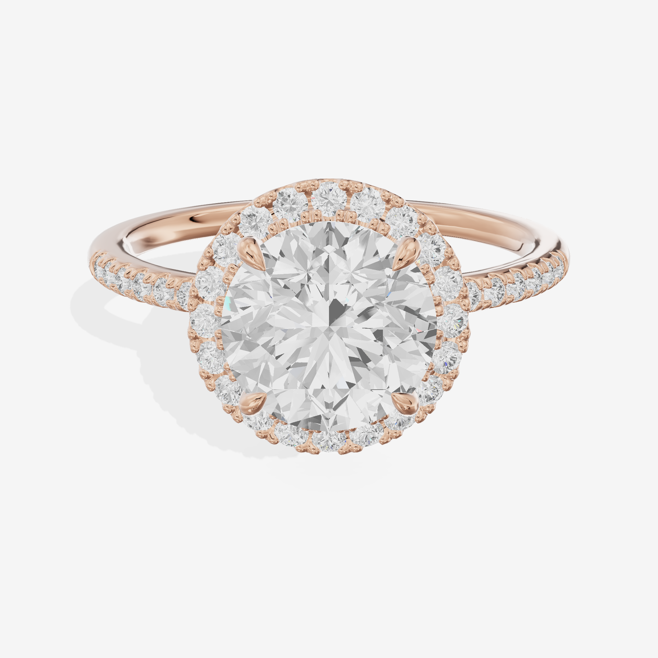 Luxe Linger Round Halo Engagement Ring (1/2 ct. tw.) in 18K Rose Gold