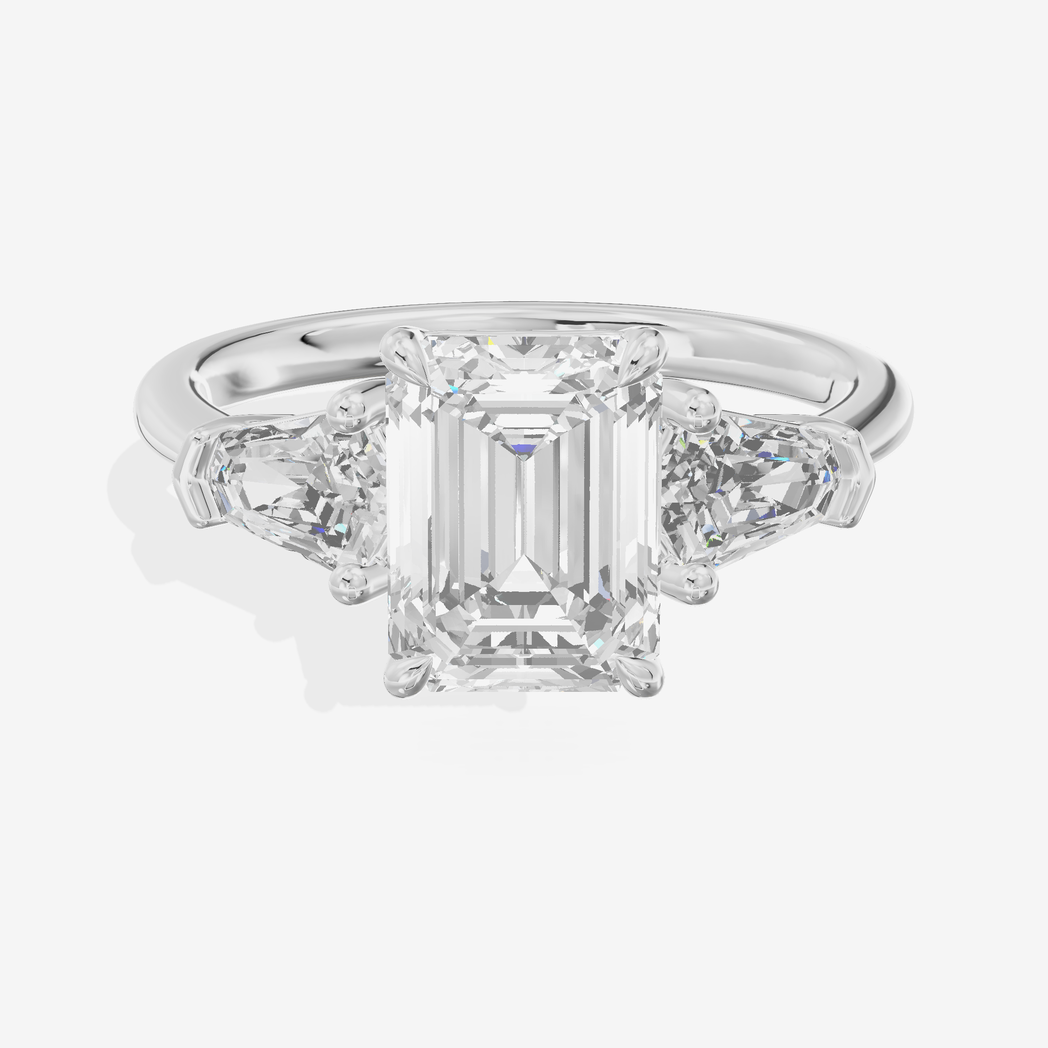 Classic Mirth Emerald Three Stone Engagement Ring (1/2 ct. tw.) in 14K White Gold