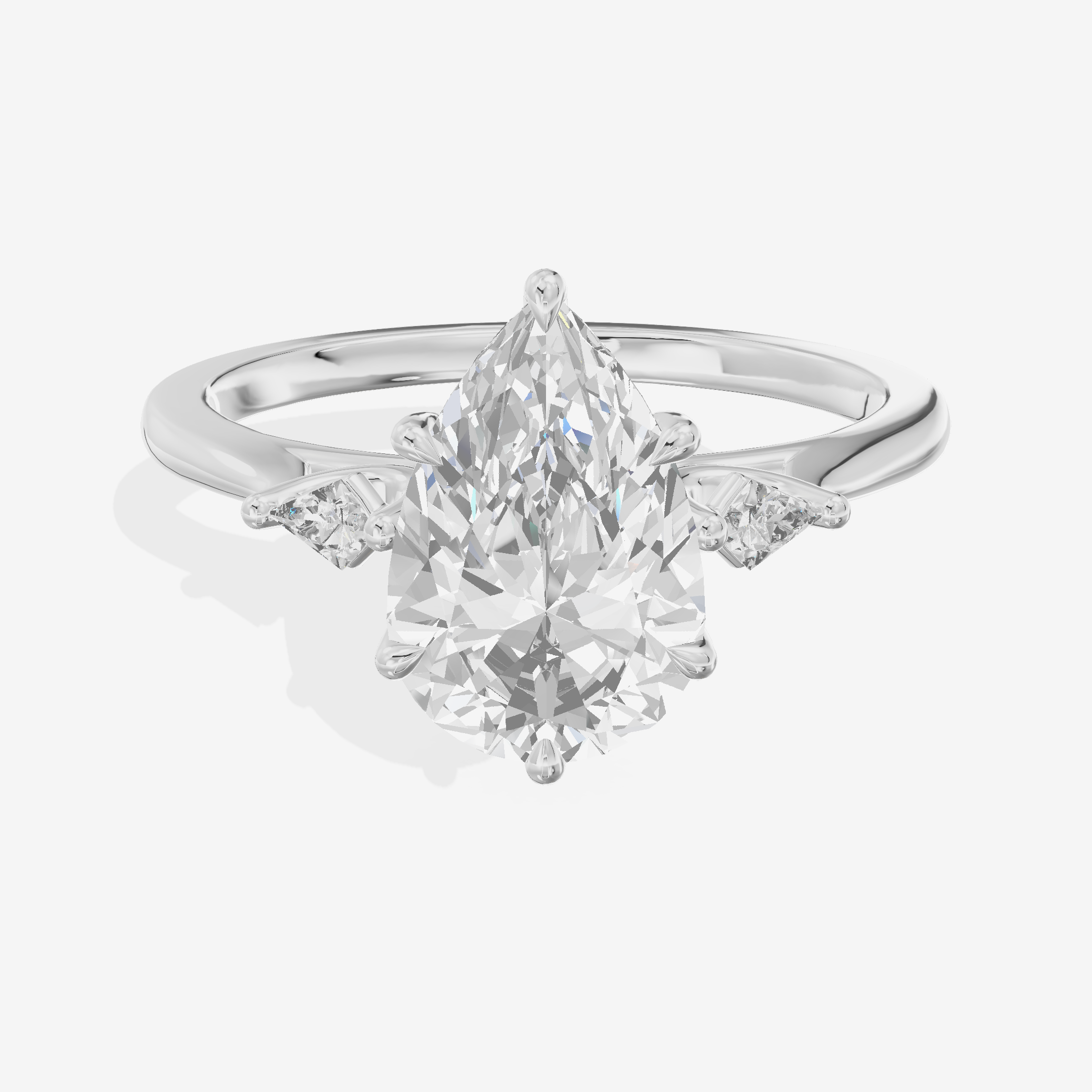 Vintage Belovae Pear Three Stone Engagement Ring (3/5 ct. tw.) in 18K White Gold