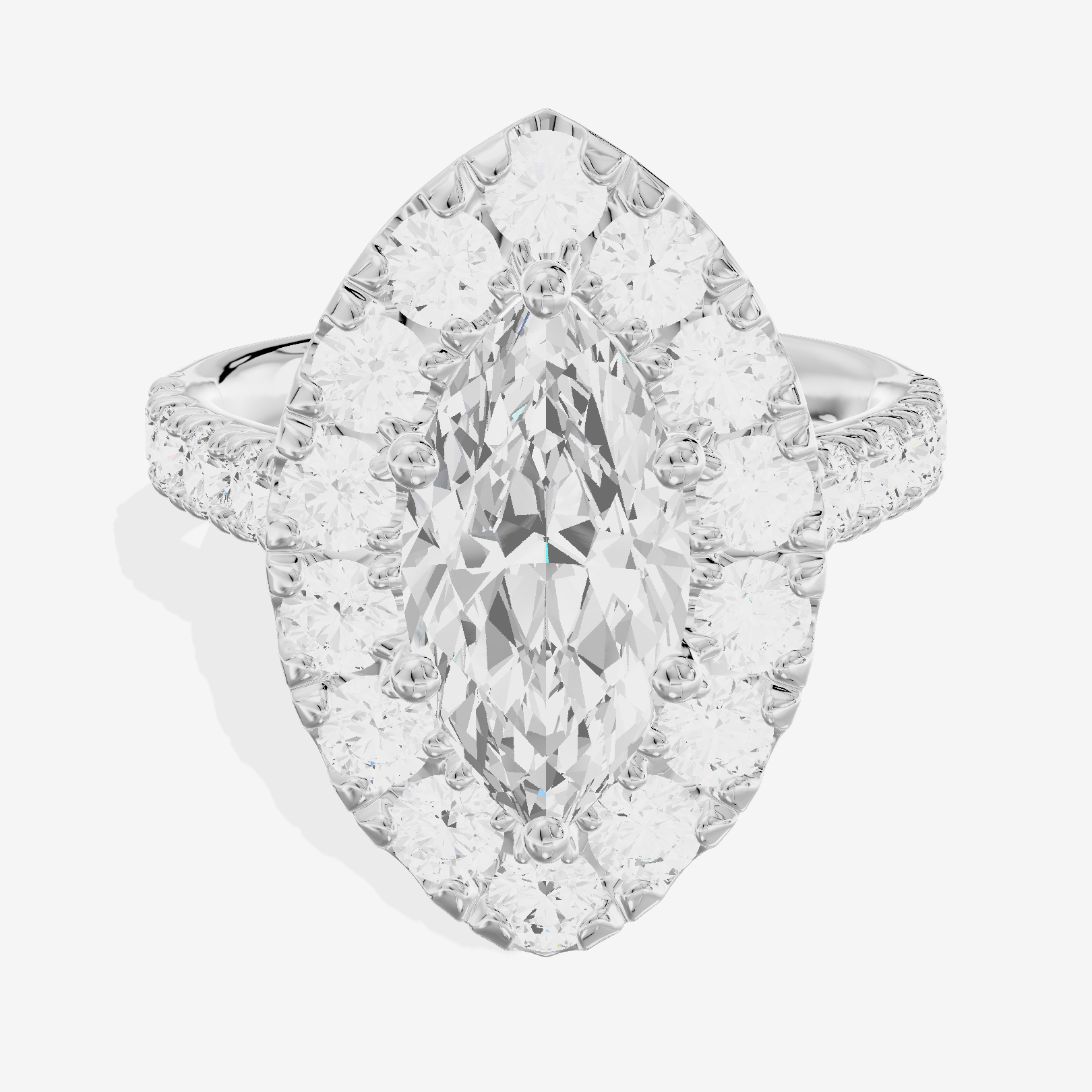 Liviana Halo Marquise Engagement Ring (1/4 ct. tw.) in Platinum
