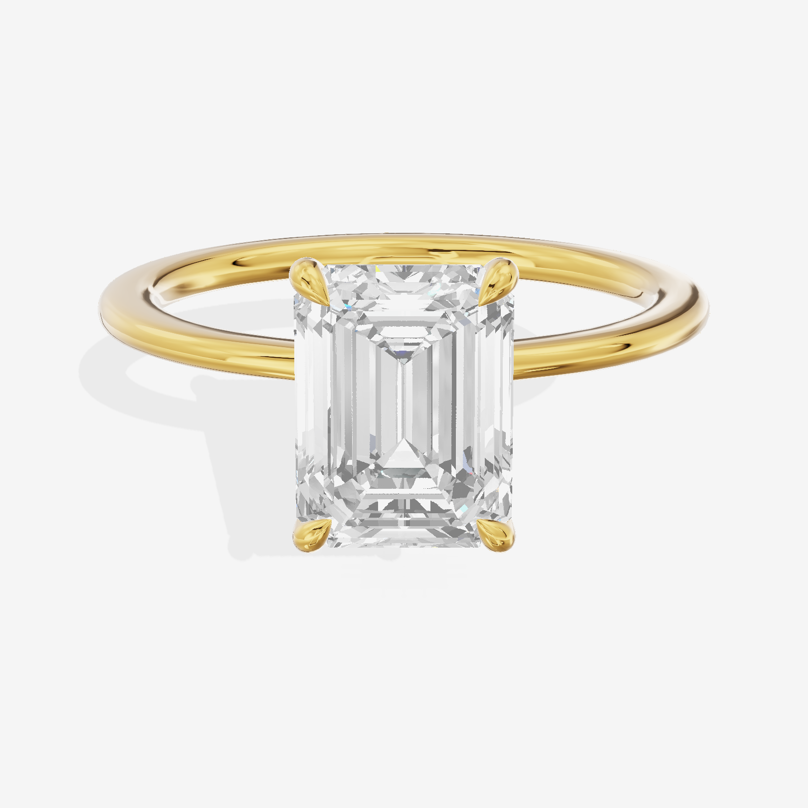 Adorae Halo Emerald Engagement Ring (1/15 ct. tw.) in 18K Yellow Gold