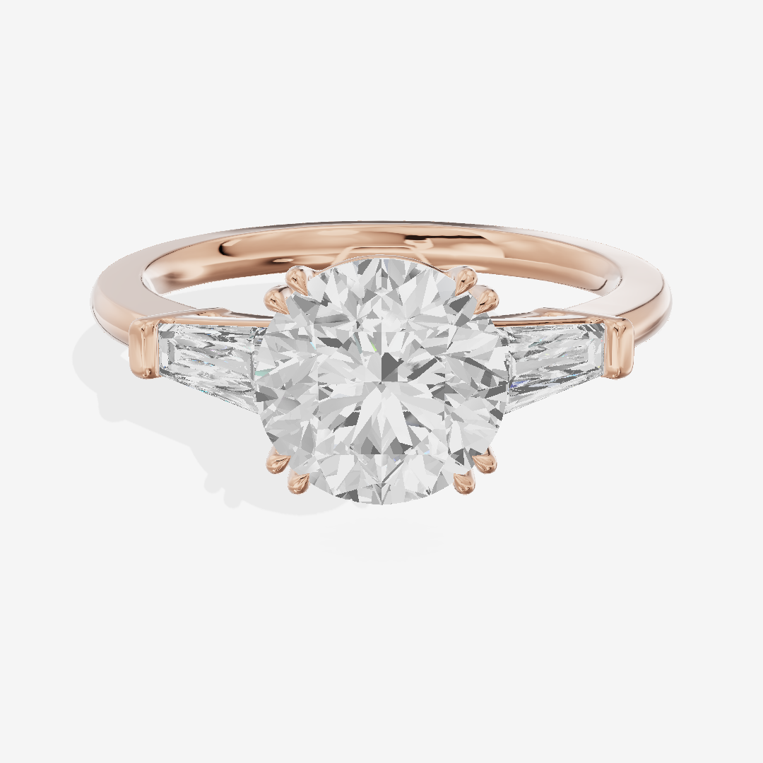 Lateria Three Stone Round Engagement Ring (1/2 ct. tw.) in 14K Rose Gold