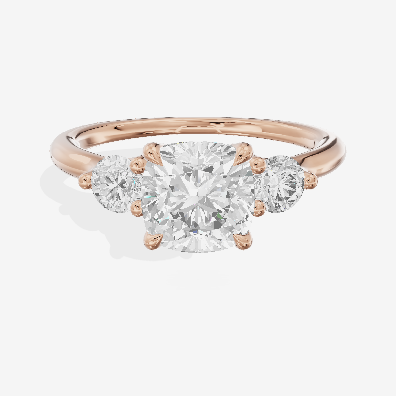 Triade Anniversary Anniversary Cushion Three Stone Engagement Ring (1/2 ct. tw.) in 14K Rose Gold