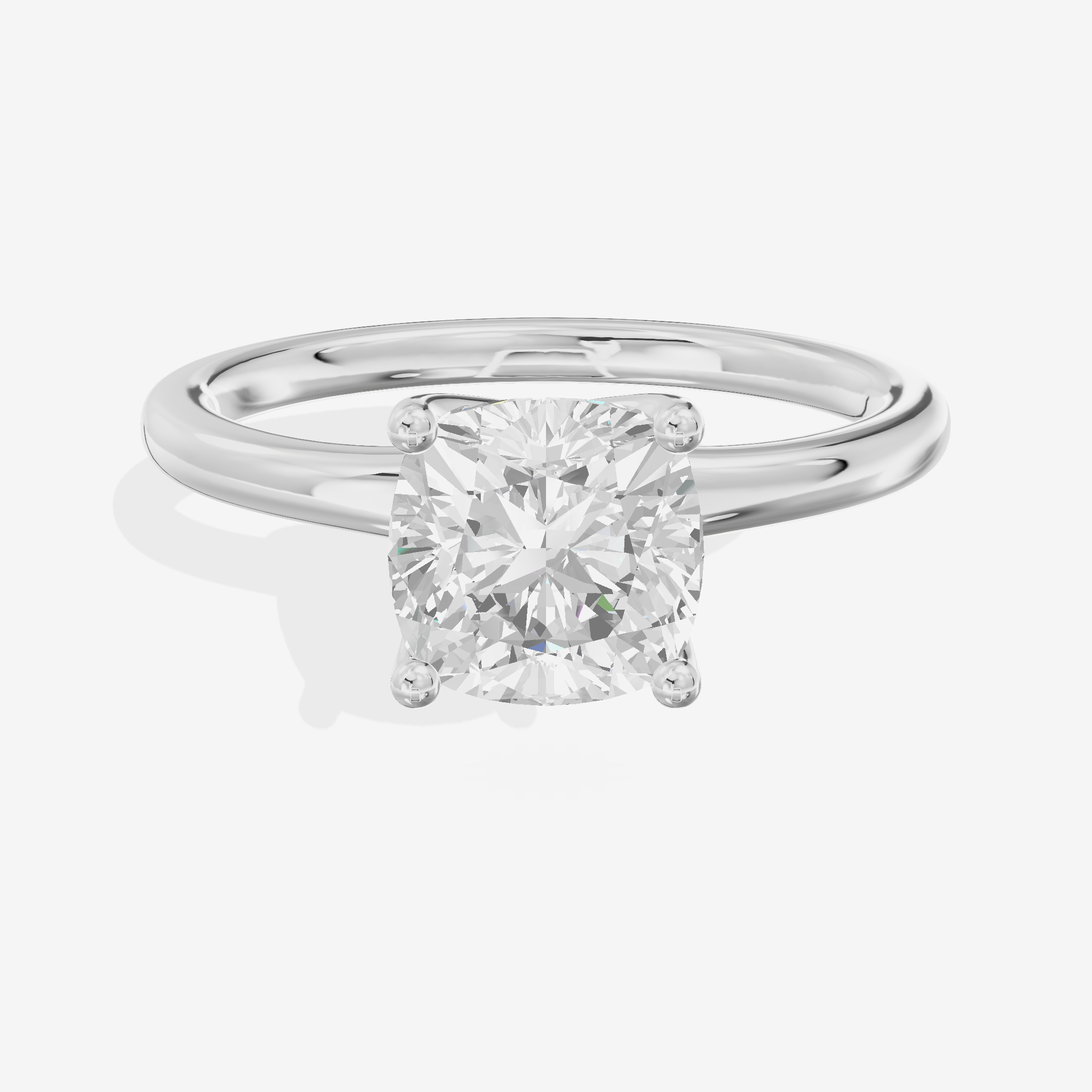 Linger 1.8mm Cushion Solitaire Engagement Ring in Platinum