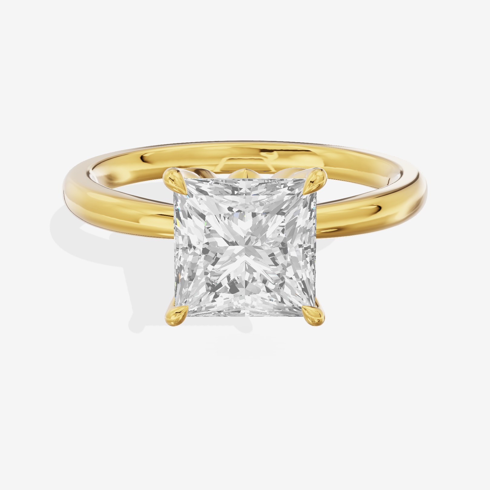 Eversince Solitaire 2mm Princess Engagement Ring in 14K Yellow Gold