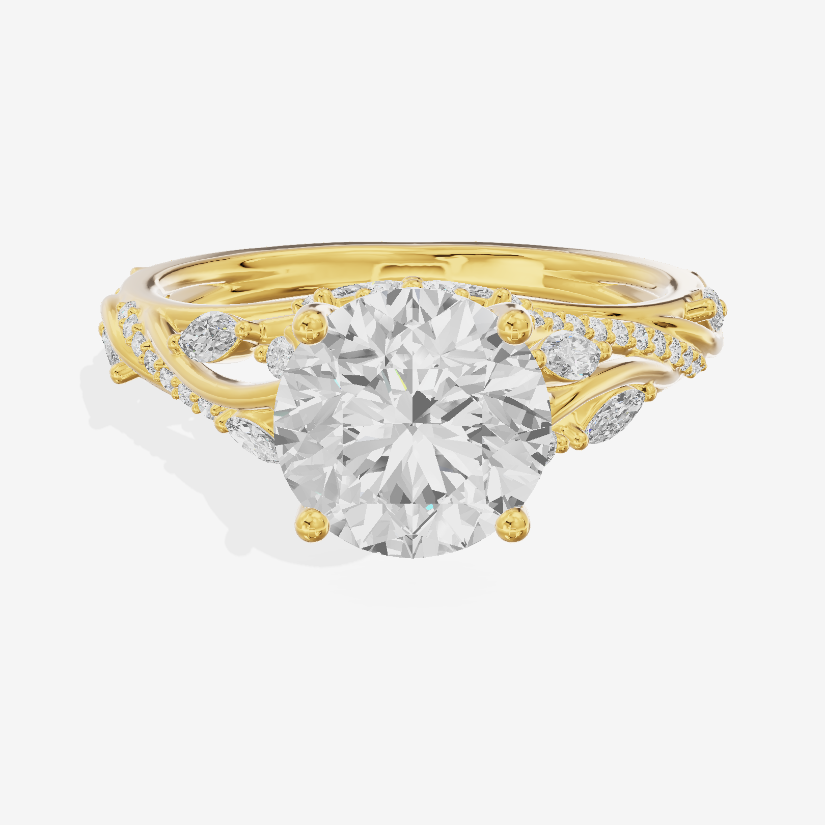 Twined Lumera Round Twisted Engagement Ring (1/2 ct. tw.) in 18K Yellow Gold