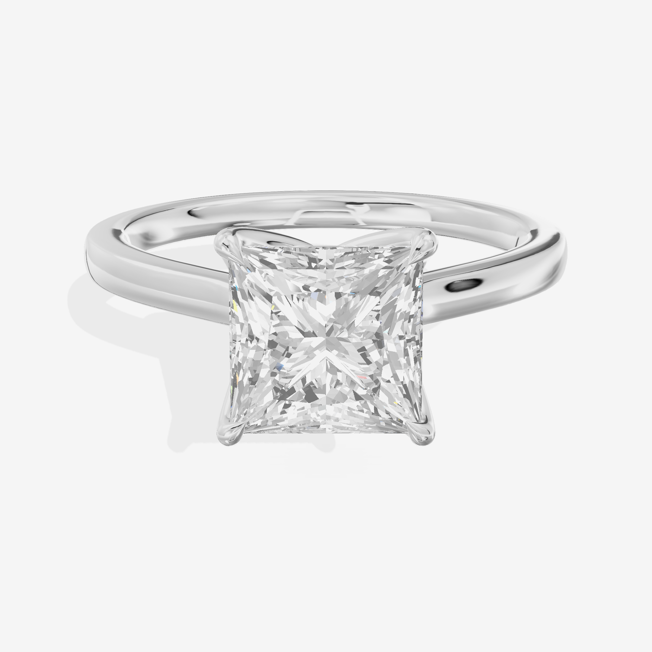 Pendulae Ring 1.8mm Princess Solitaire Engagement Ring in Platinum