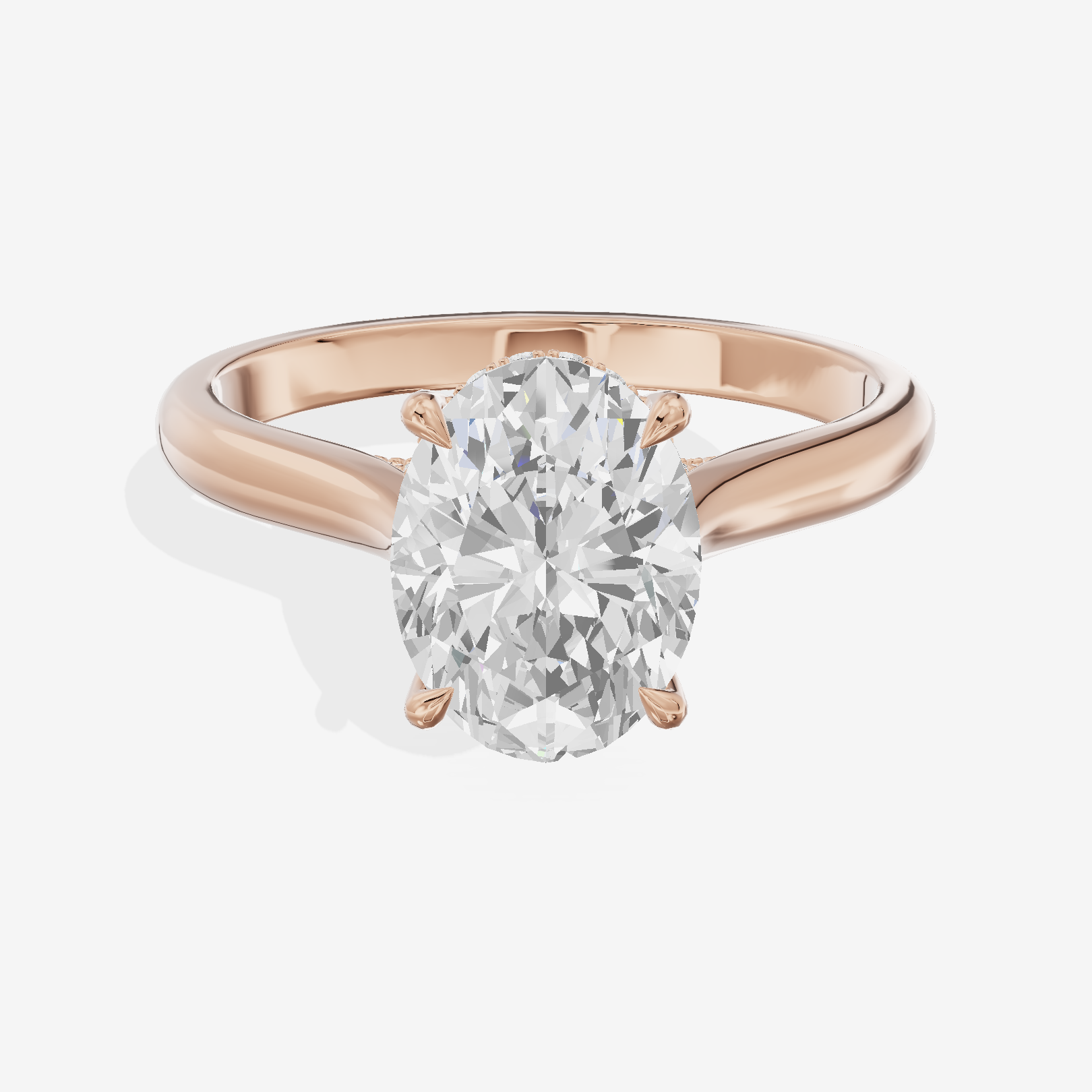 Grand Heartline Oval Engagement Ring with Side Stones (3/4 ct. tw.) in 14K Rose Gold