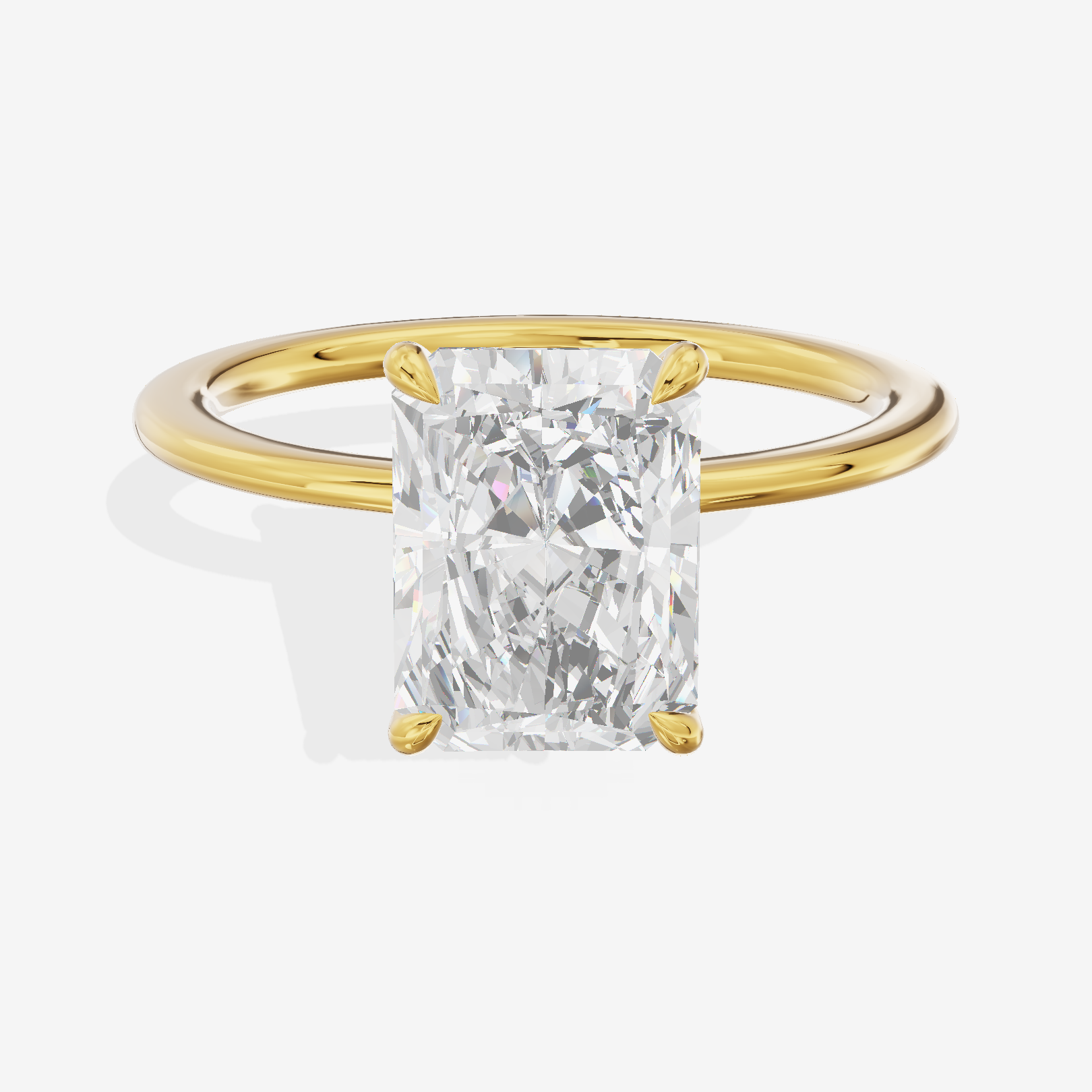 Adorae Halo Radiant Engagement Ring (1/15 ct. tw.) in 14K Yellow Gold
