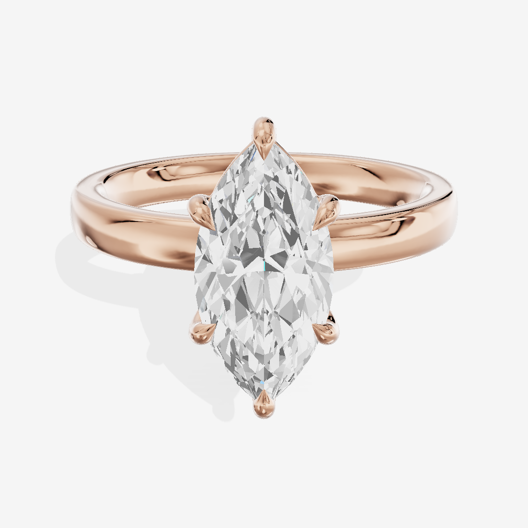 Tender Eversince 2.5mm Marquise Solitaire Engagement Ring in 18K Rose Gold