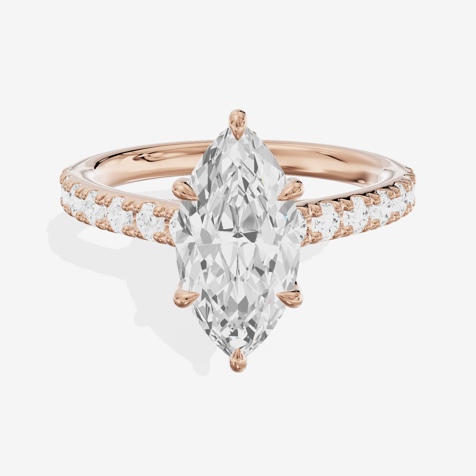 Grand Trueheart Marquise Engagement Ring with Side Stones (1/2 ct. tw.) in 14K Rose Gold