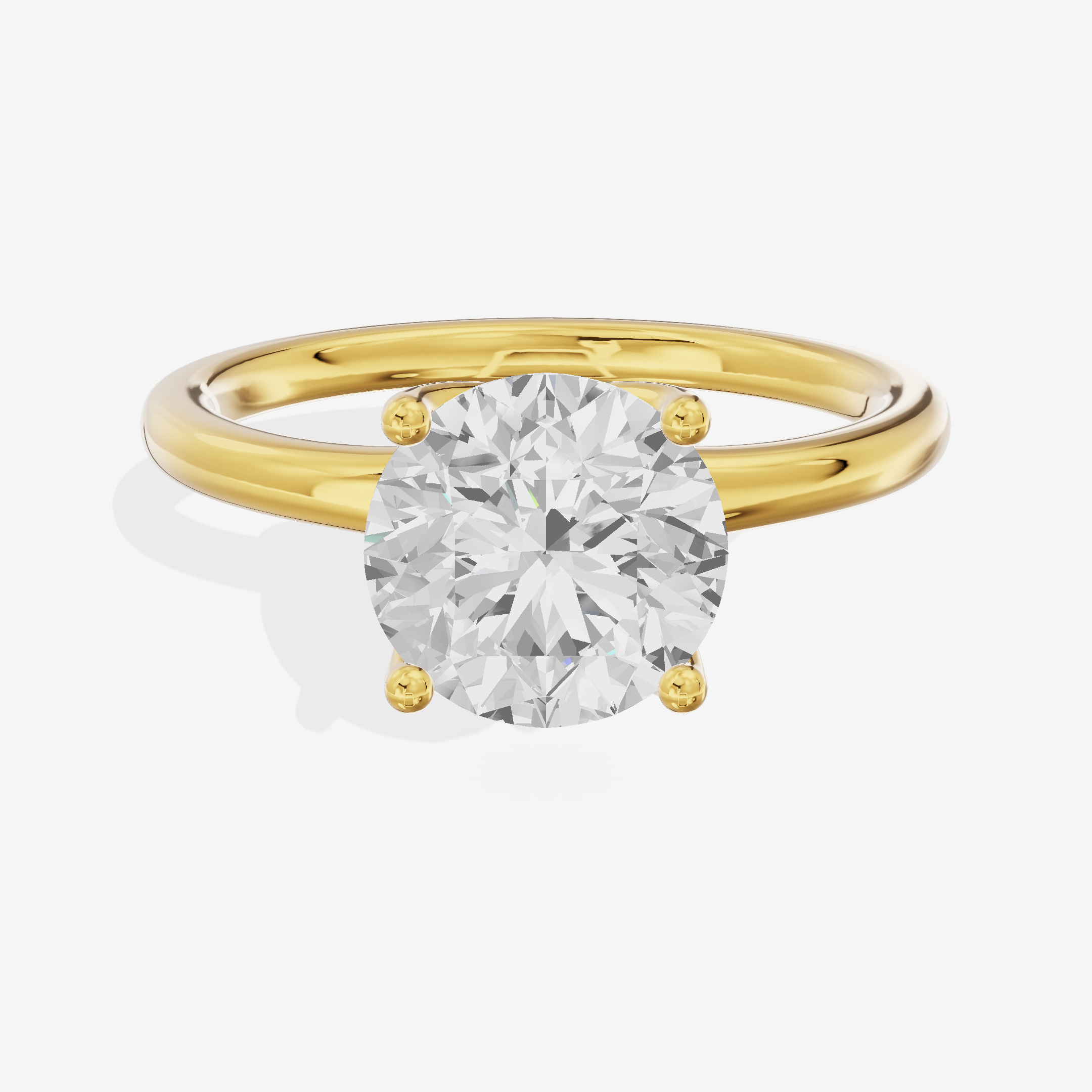 Linger 1.8mm Round Solitaire Engagement Ring in 14K Yellow Gold