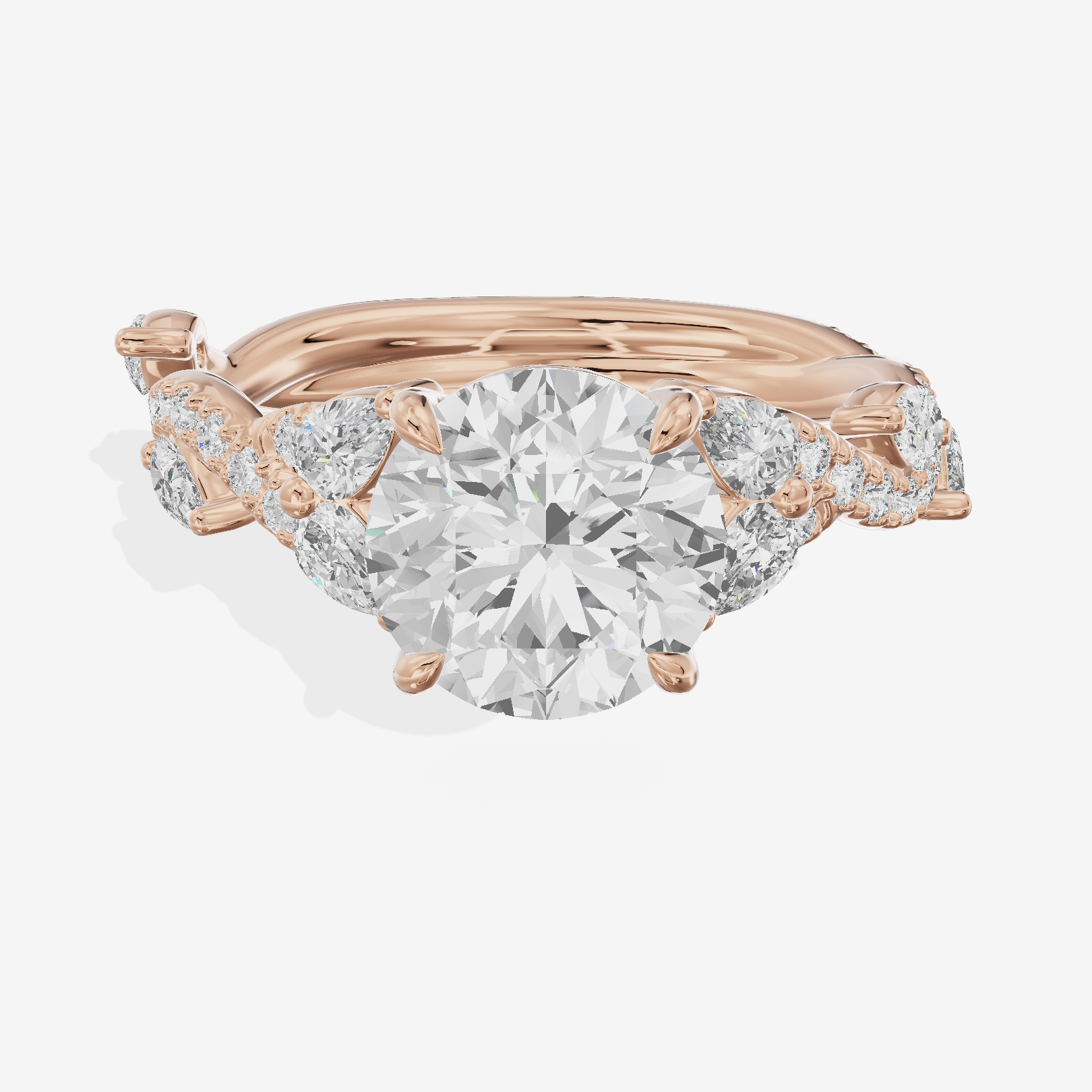 Vintage Heartline Round Engagement Ring (2/3 ct. tw.) in 18K Rose Gold