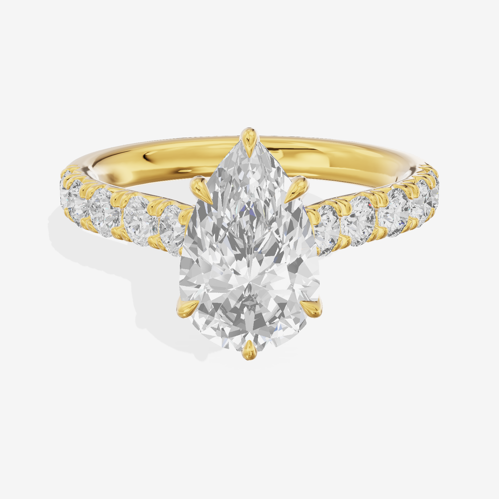 Halcyon Pear Vintage Engagement Ring (1/2 ct. tw.) in 18K Yellow Gold