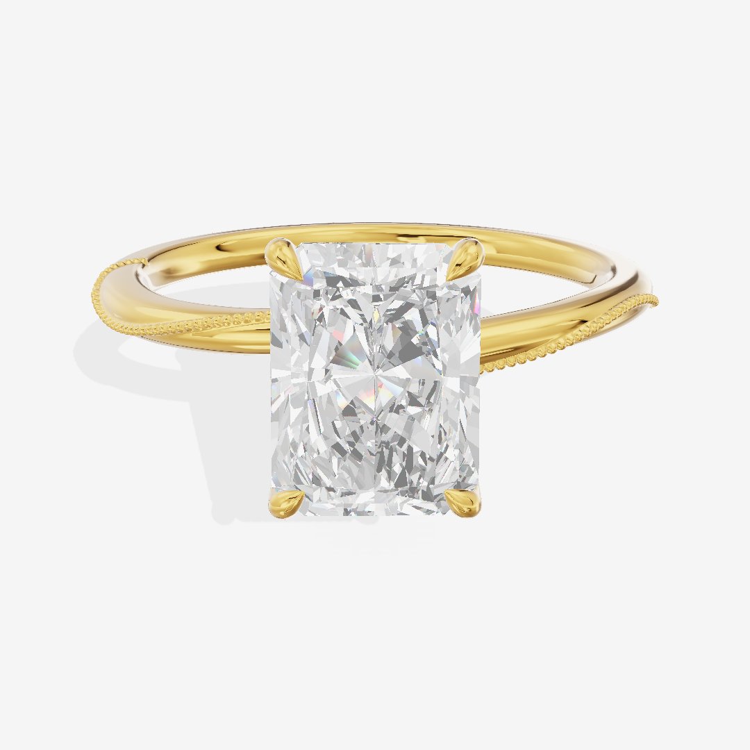 Vintage Coeurine Radiant Engagement Ring (1/10 ct. tw.) in 18K Yellow Gold
