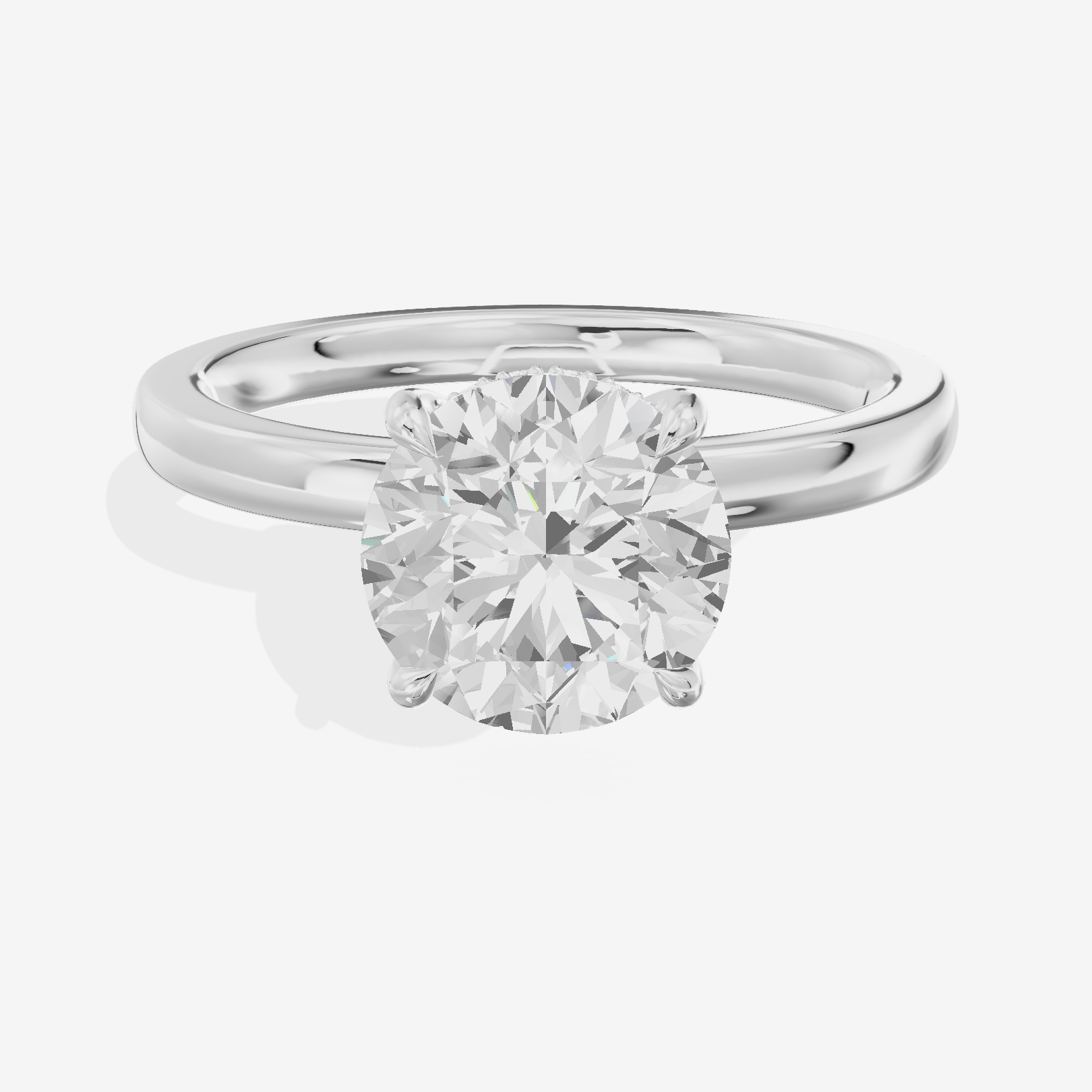 Classic Tensare Round Engagement Ring with Hidden Halos (1/15 ct. tw.) in Platinum