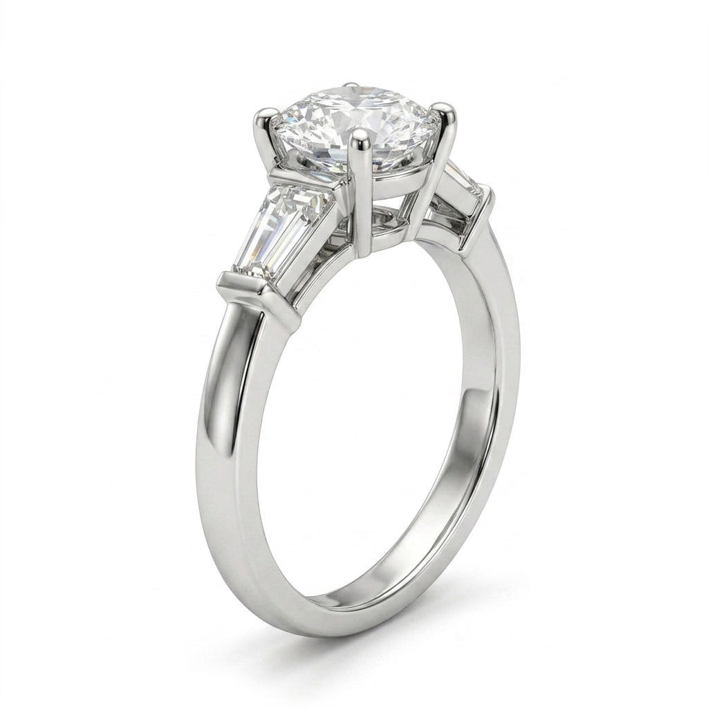 Three Stone Round Engagement Ring (1.53 ct. tw.) in Platinum
