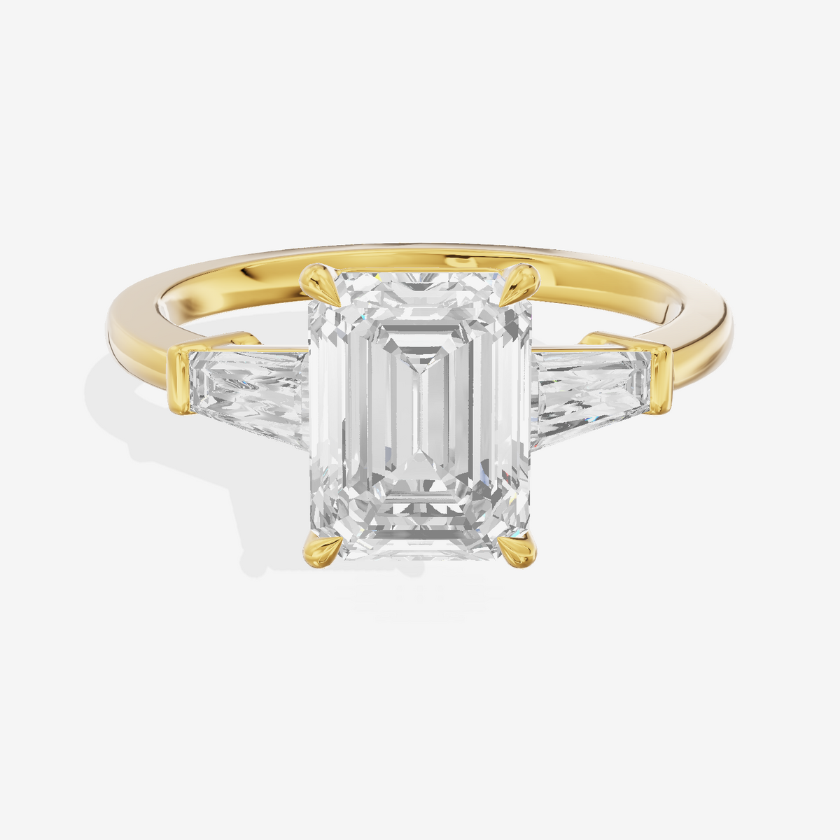 Vintage Coeurine Three Stone Emerald Engagement Ring (1/2 ct. tw.) in 18K Yellow Gold