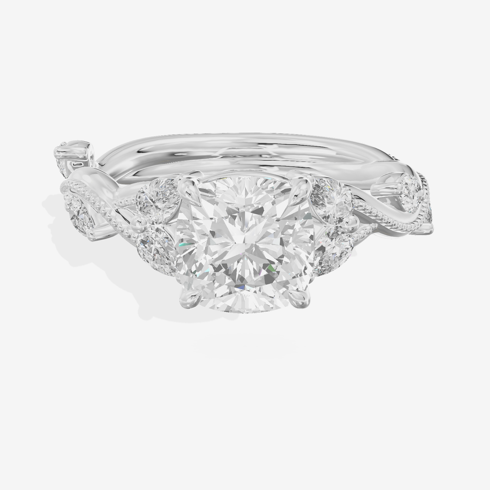 Vintage Twine Cushion Engagement Ring (3/8 ct. tw.) in Platinum