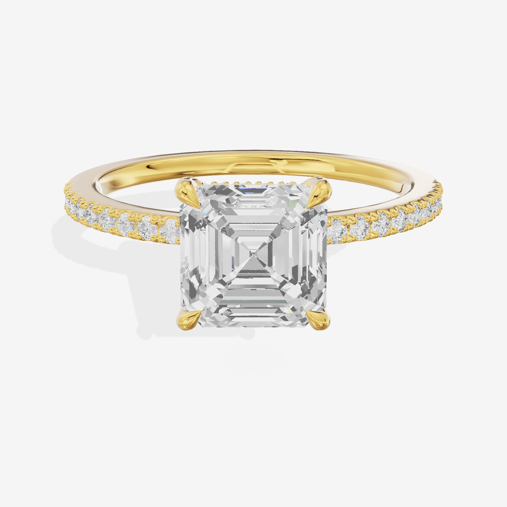 Lateria Hidden Halo Asscher Engagement Ring (1/5 ct. tw.) in 14K Yellow Gold